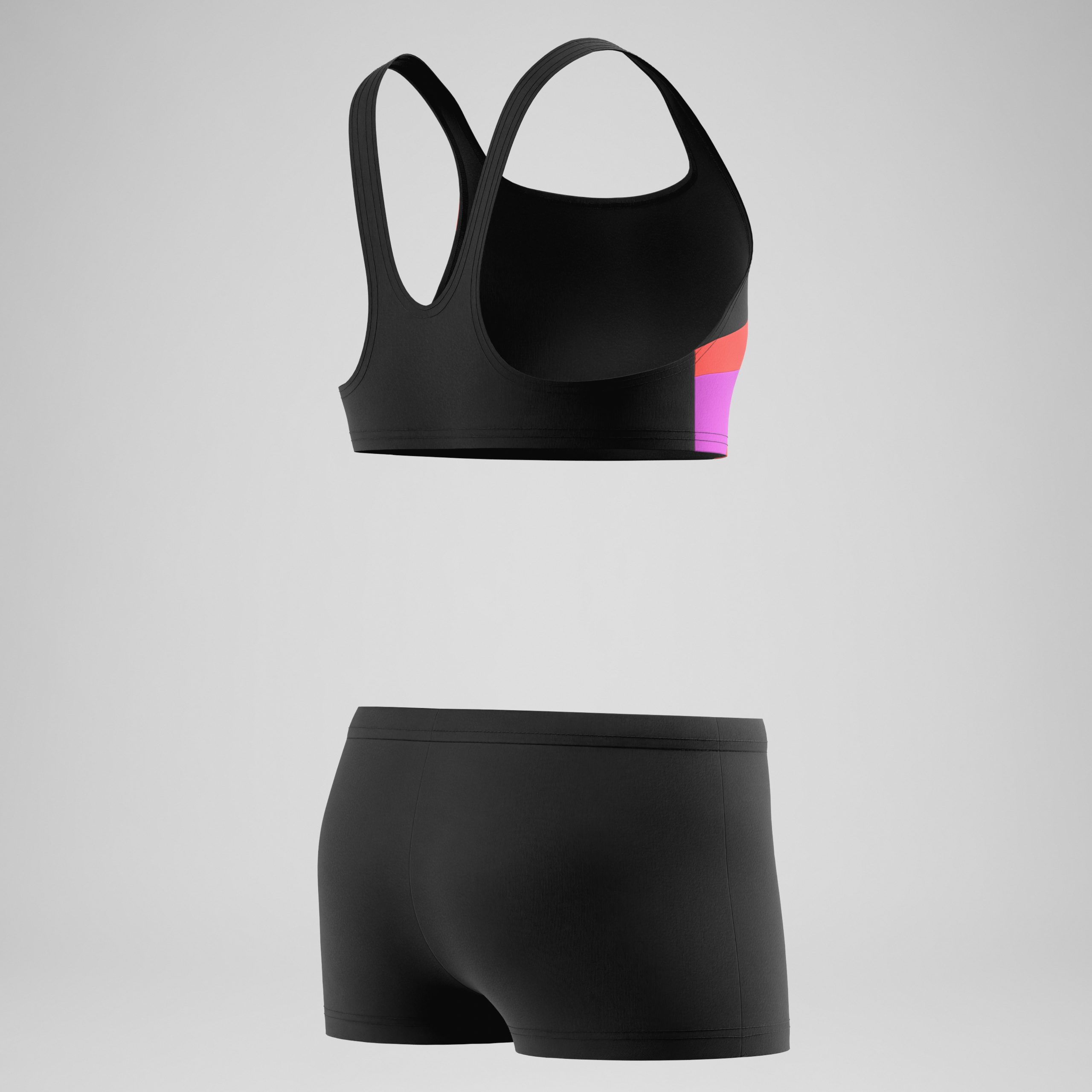 Girls Hyperboom Butterfly Back Two Piece Black/Red - Image 4