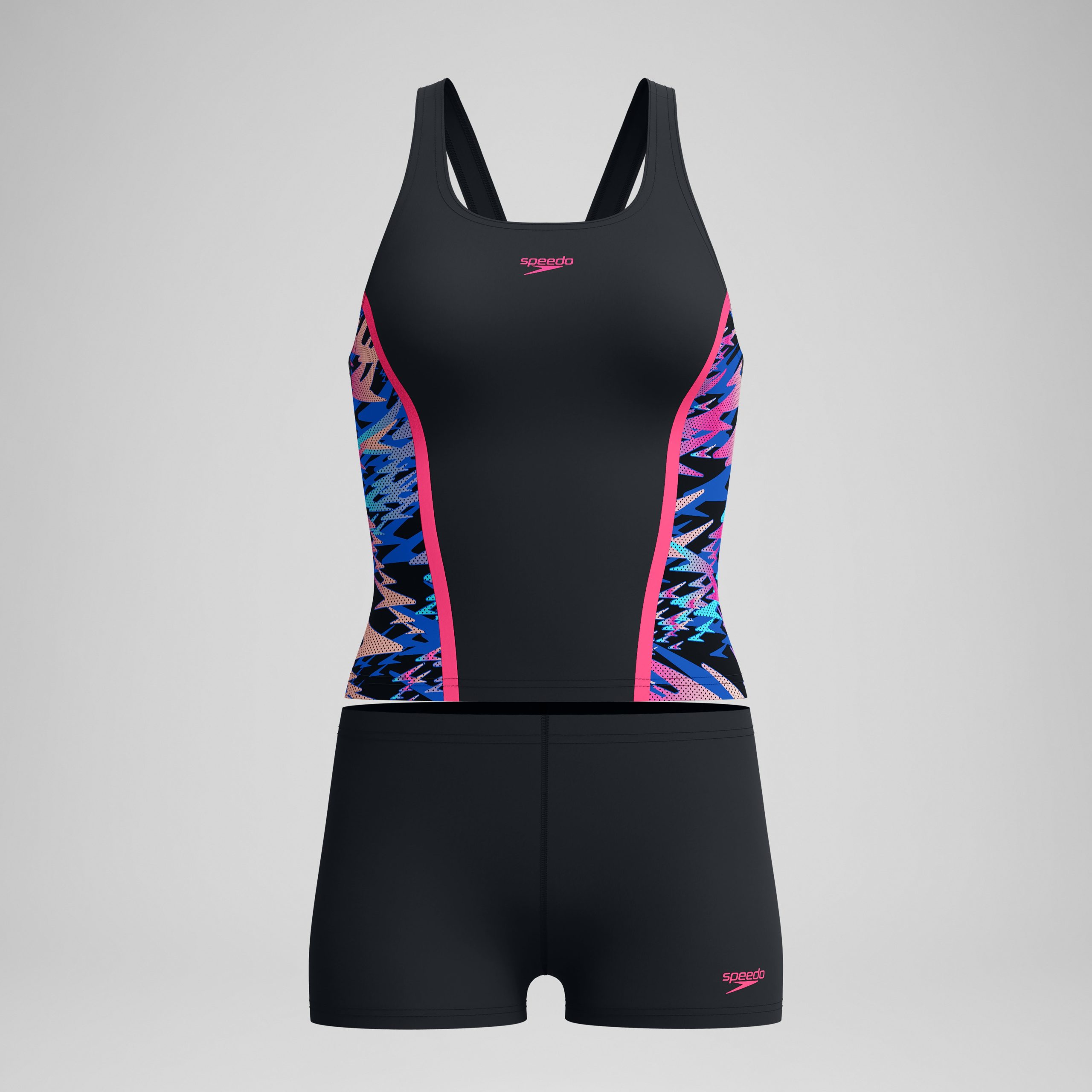 Women's Hyperboom Splice Tankini Set Black/Pink - Image 4
