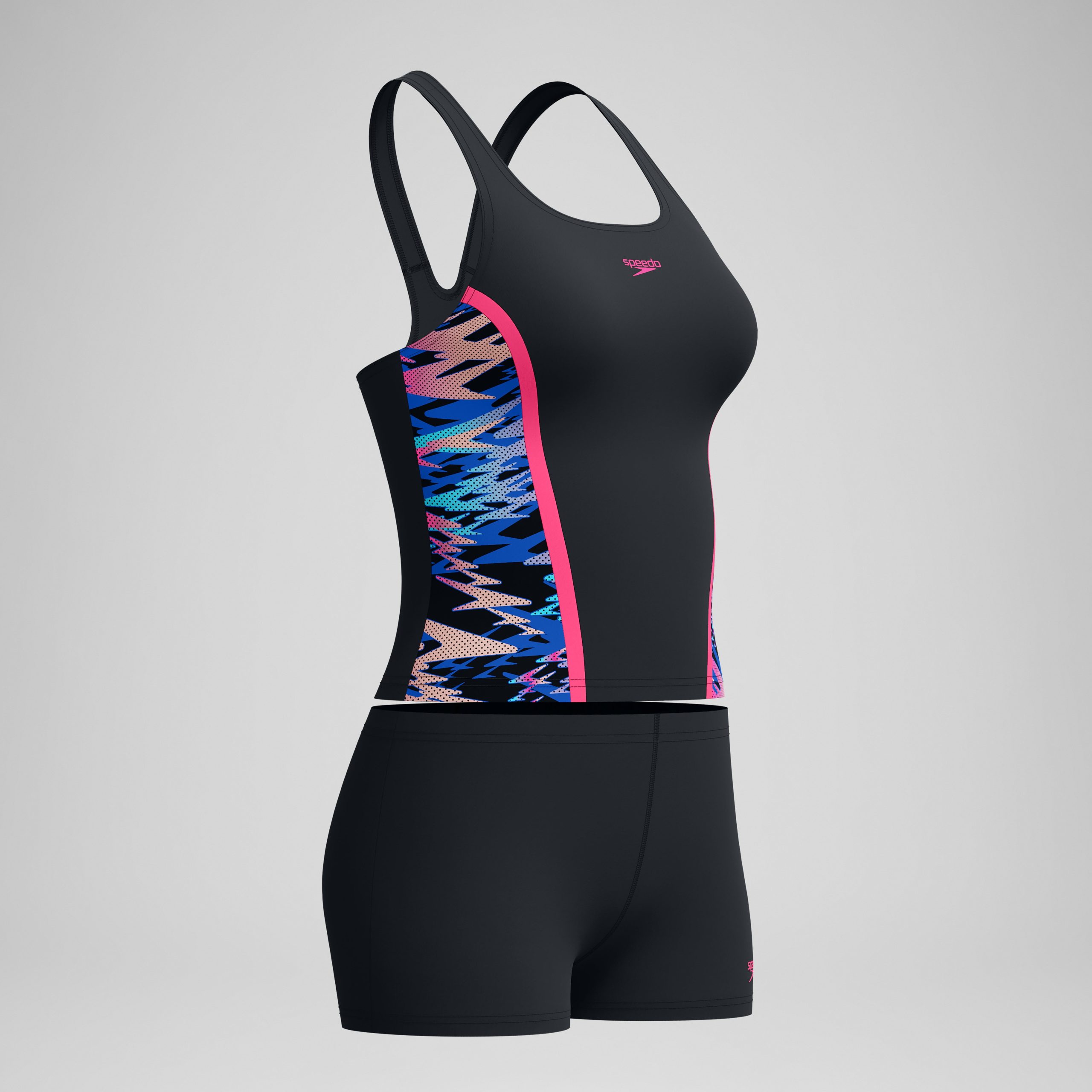 Women's Hyperboom Splice Tankini Set Black/Pink - Image 5
