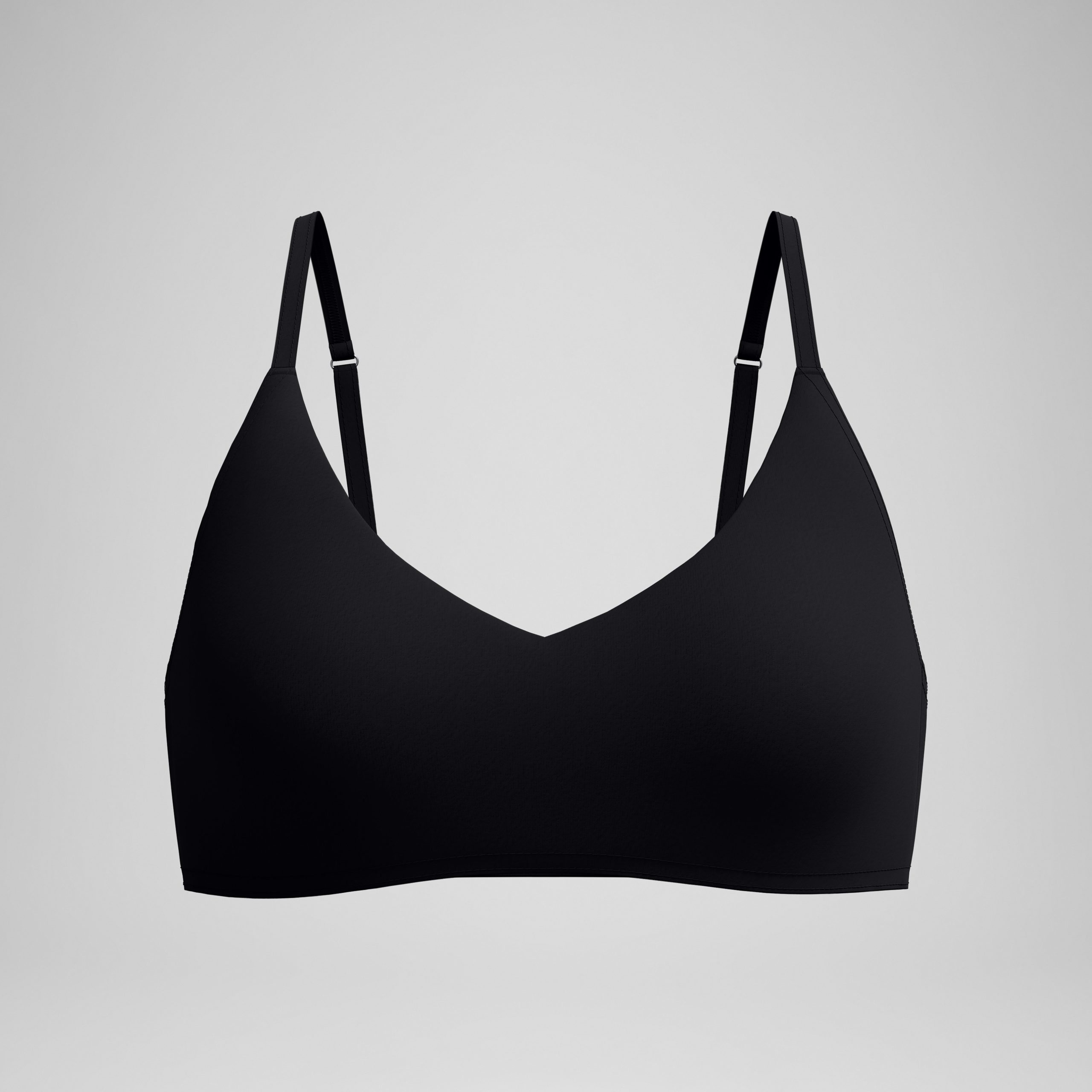 Women's Solid Triangle Bikini Top Black - Image 4
