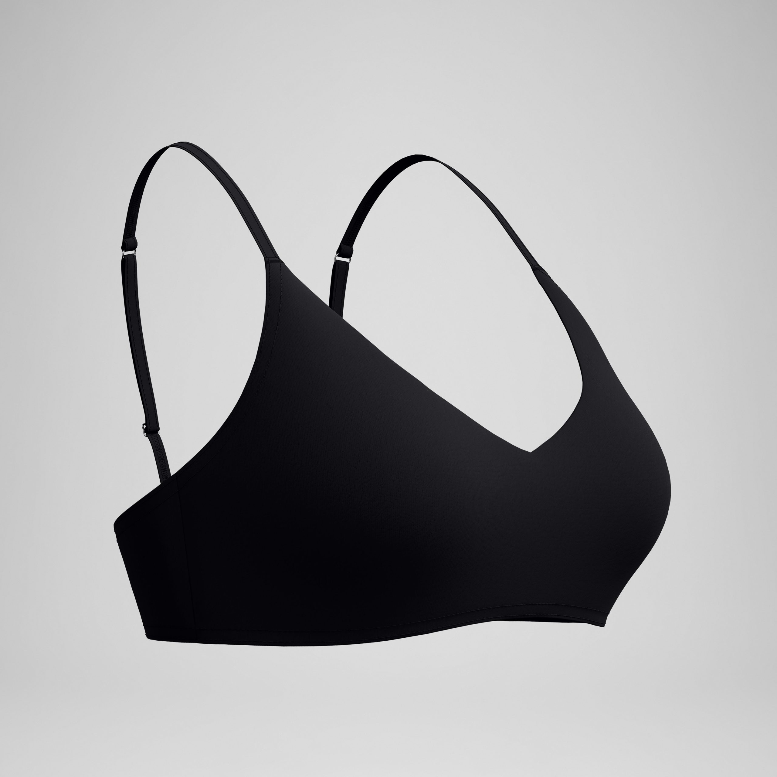 Women's Solid Triangle Bikini Top Black - Image 5