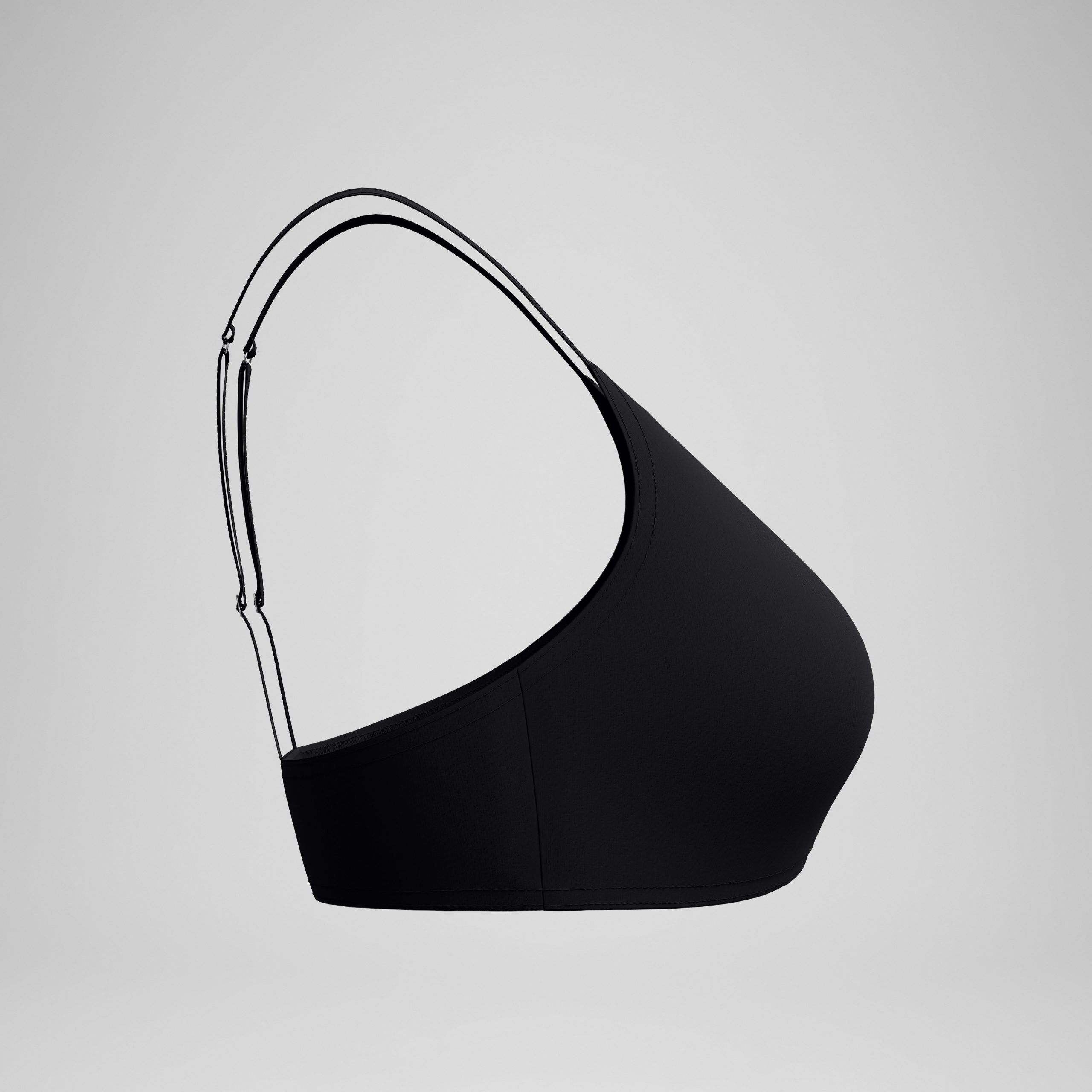 Women's Solid Triangle Bikini Top Black - Image 6