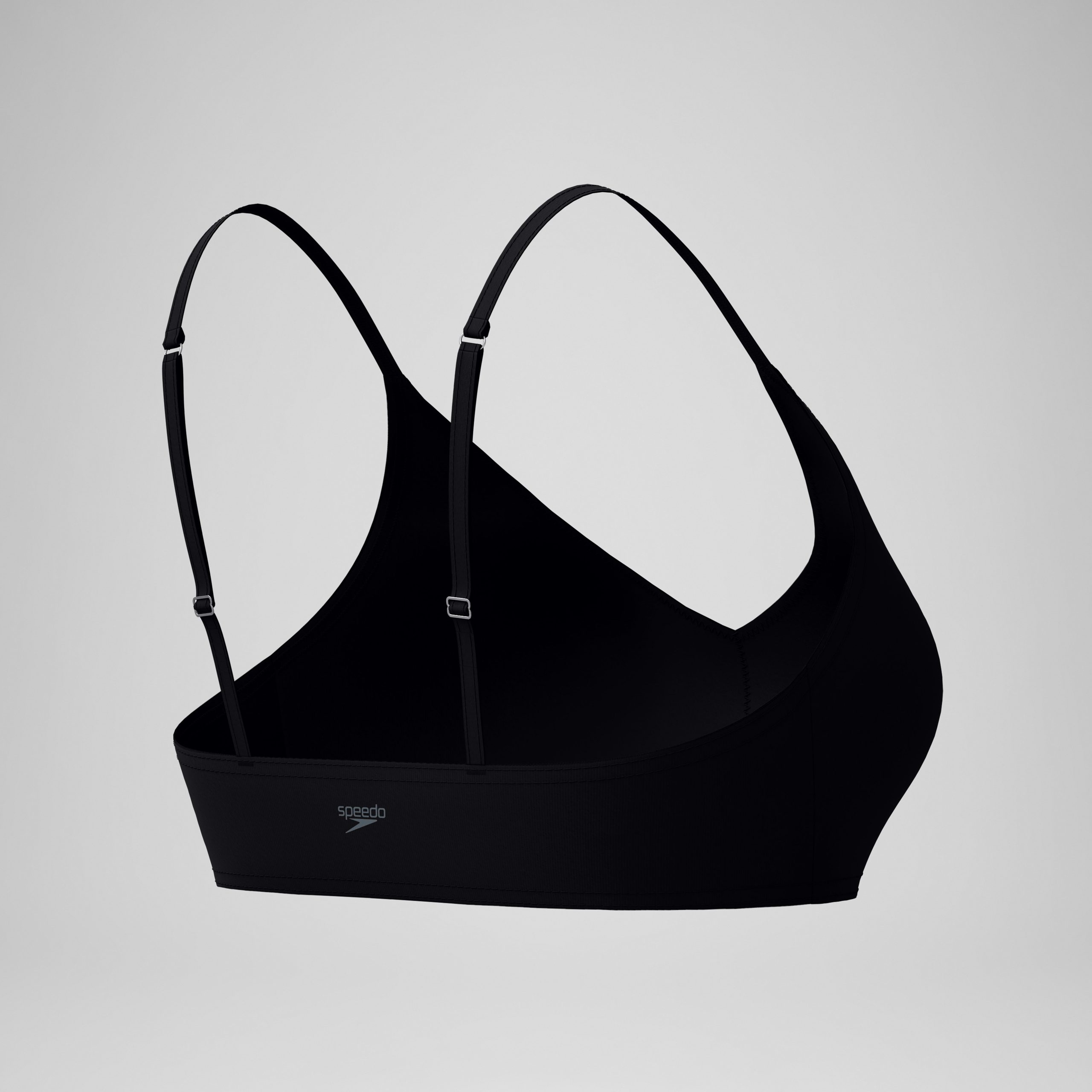 Women's Solid Triangle Bikini Top Black - Image 7
