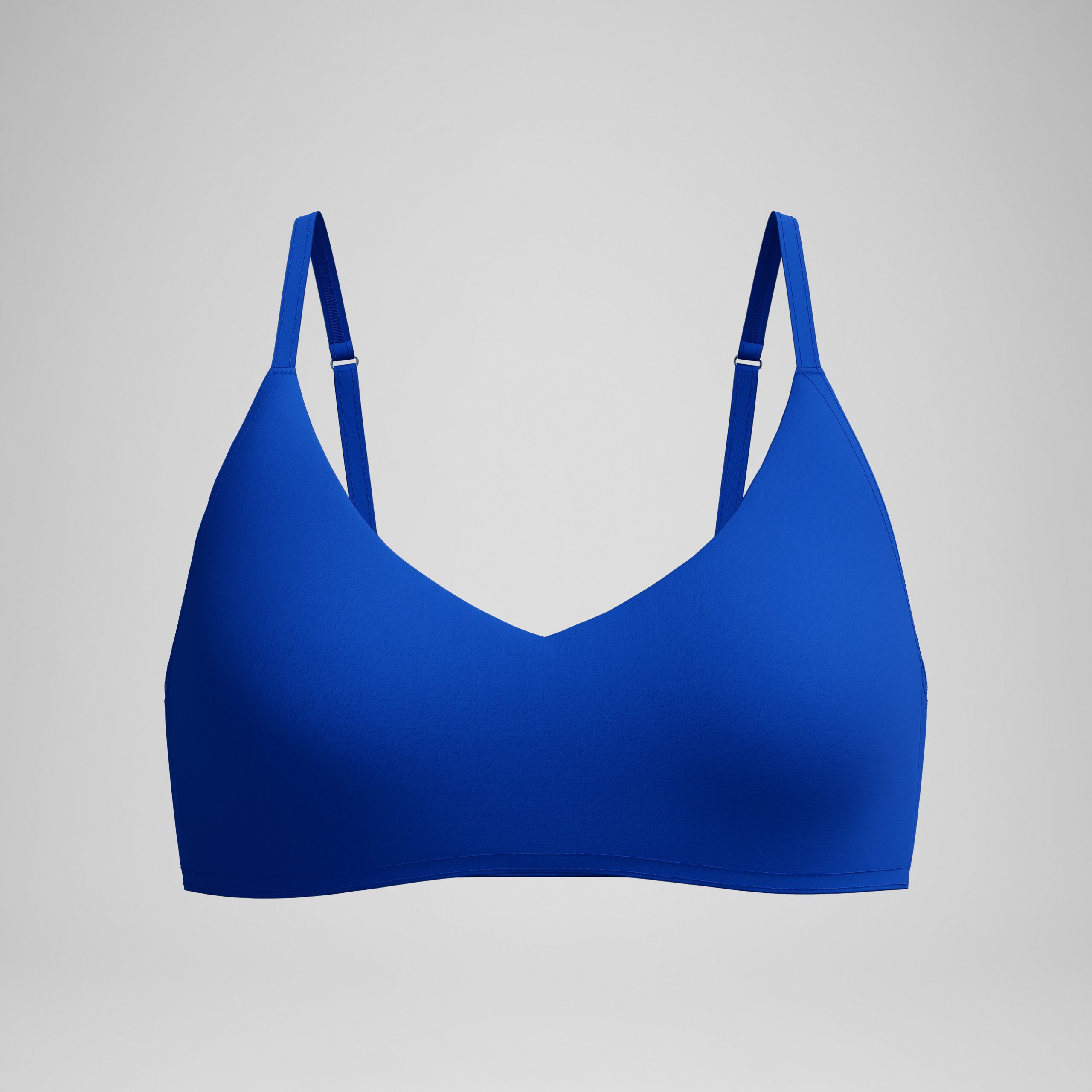 Women's Solid Triangle Bikini Top Blue - Image 4