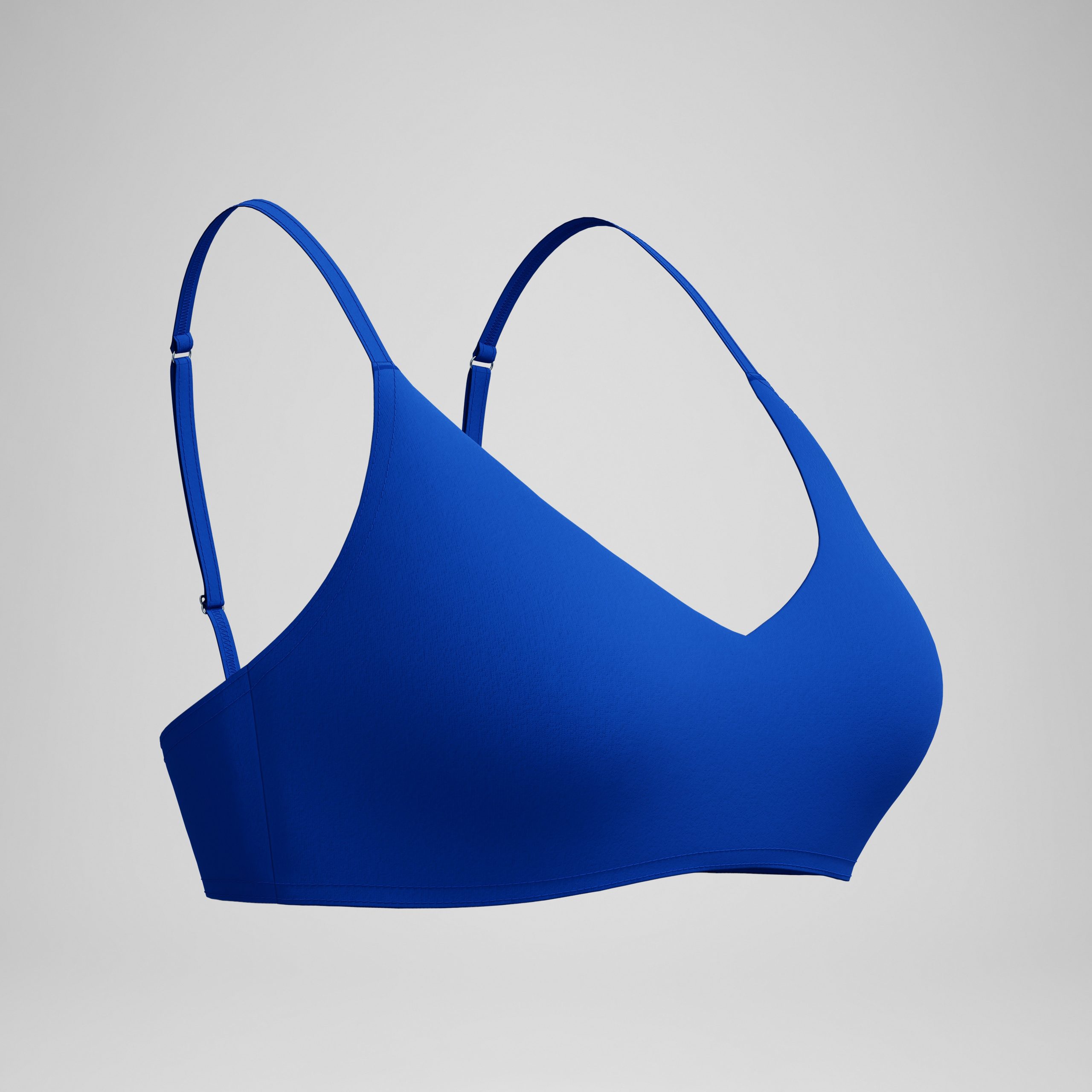 Women's Solid Triangle Bikini Top Blue - Image 5