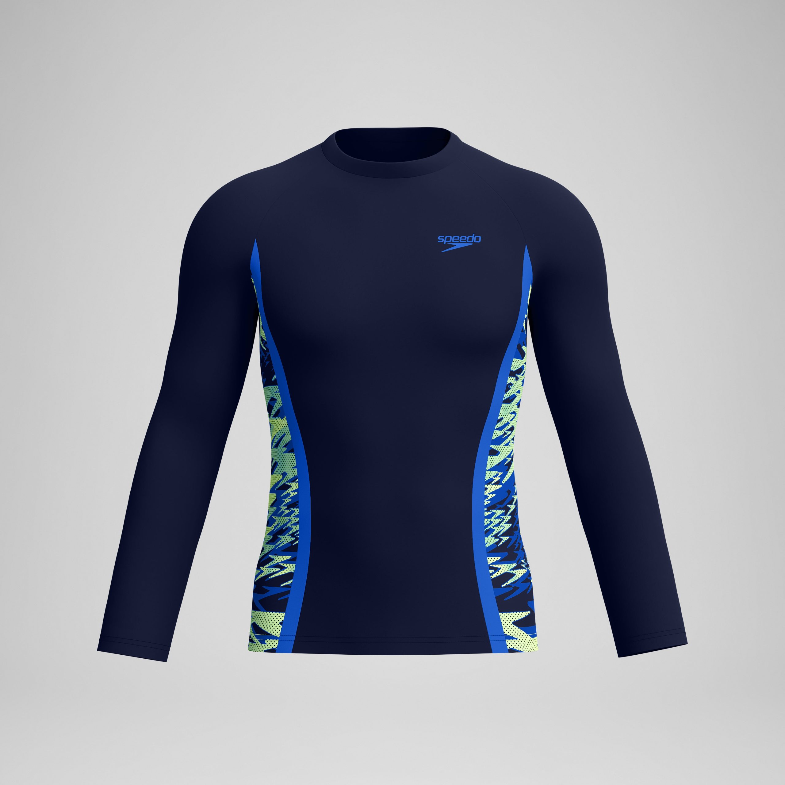 Men's Hyperboom Splice Long Sleeve Rashguard Navy - Image 4