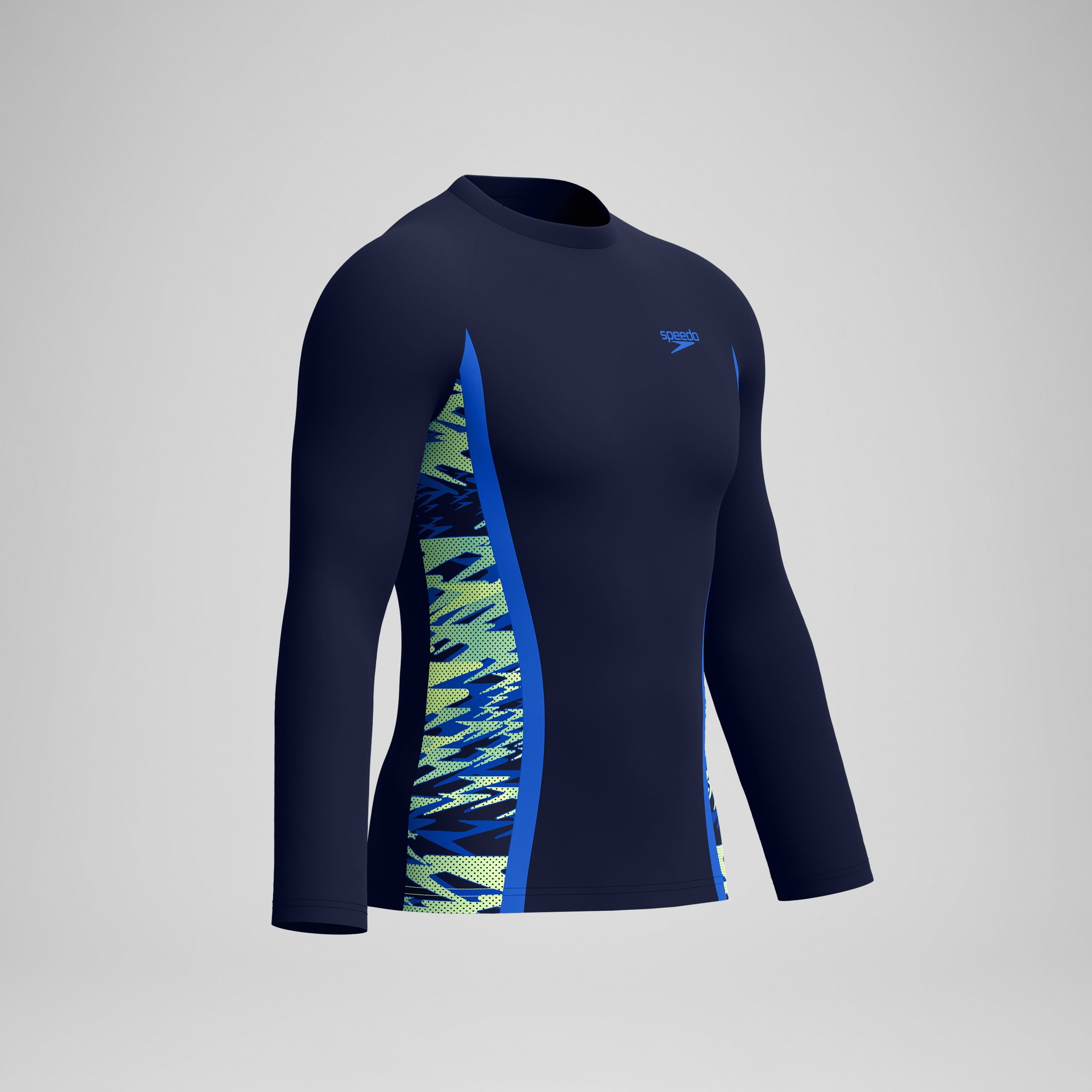 Men's Hyperboom Splice Long Sleeve Rashguard Navy - Image 5