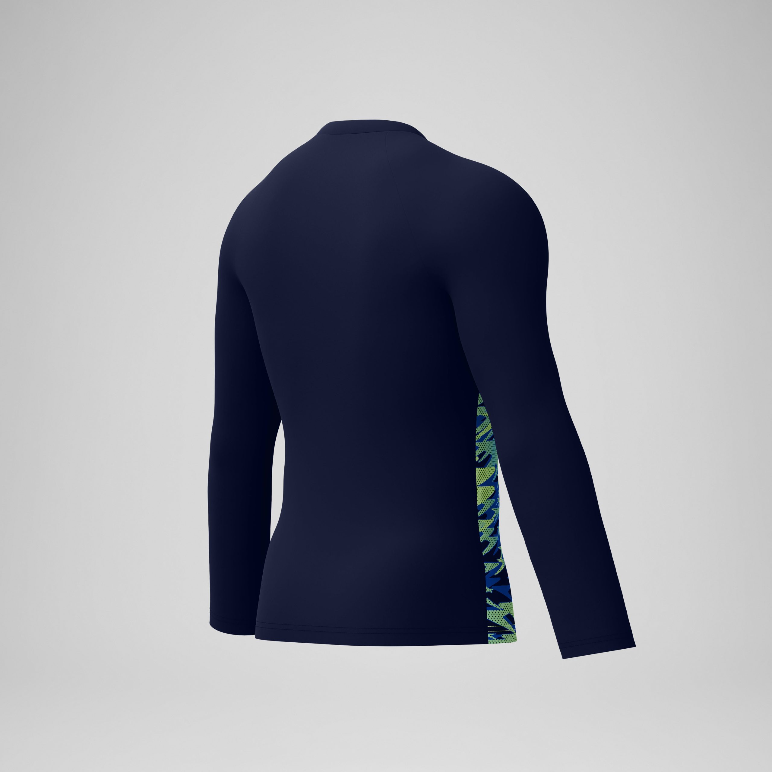 Men's Hyperboom Splice Long Sleeve Rashguard Navy - Image 7