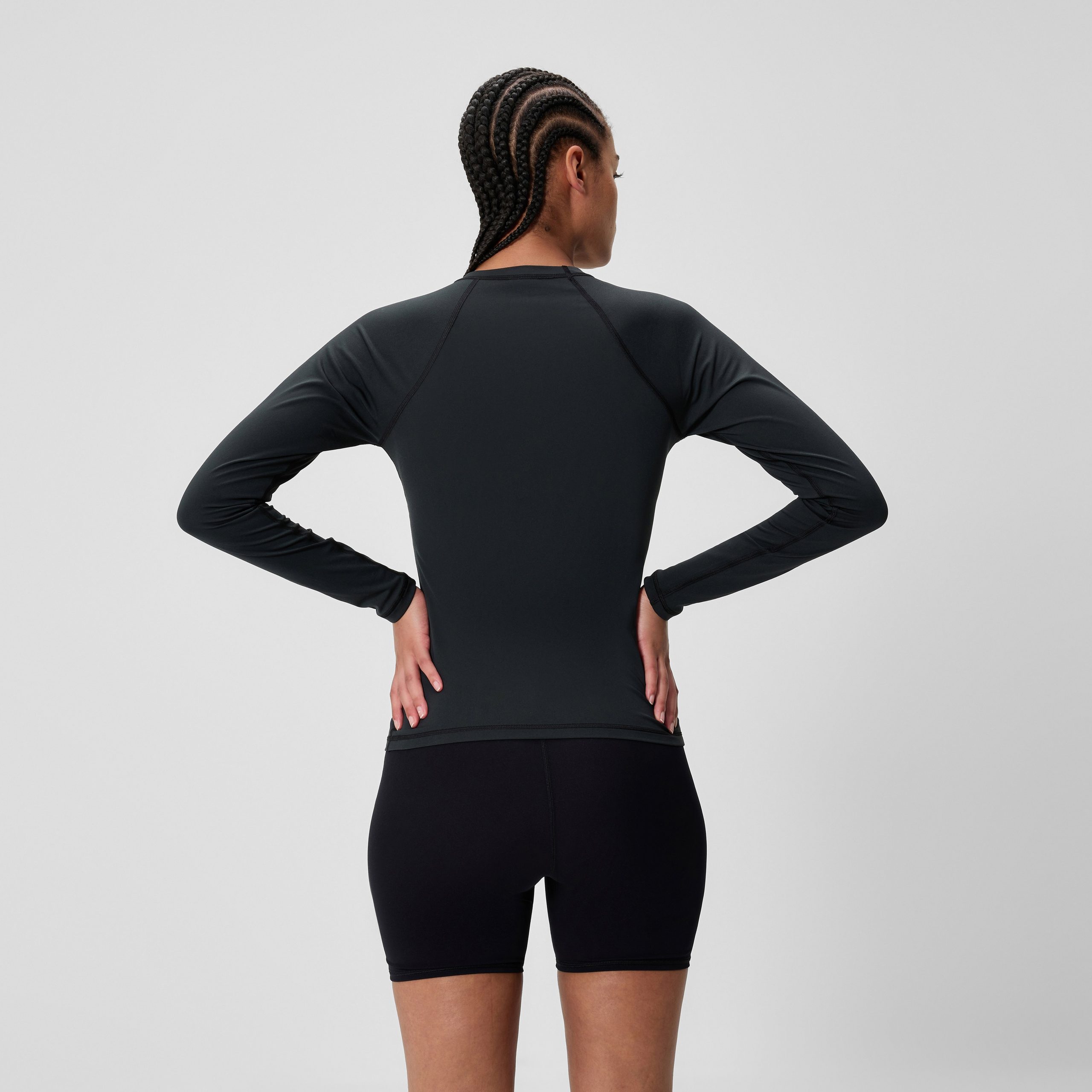 Women's Boom Solid Long Sleeve Rashguard Black - Image 3