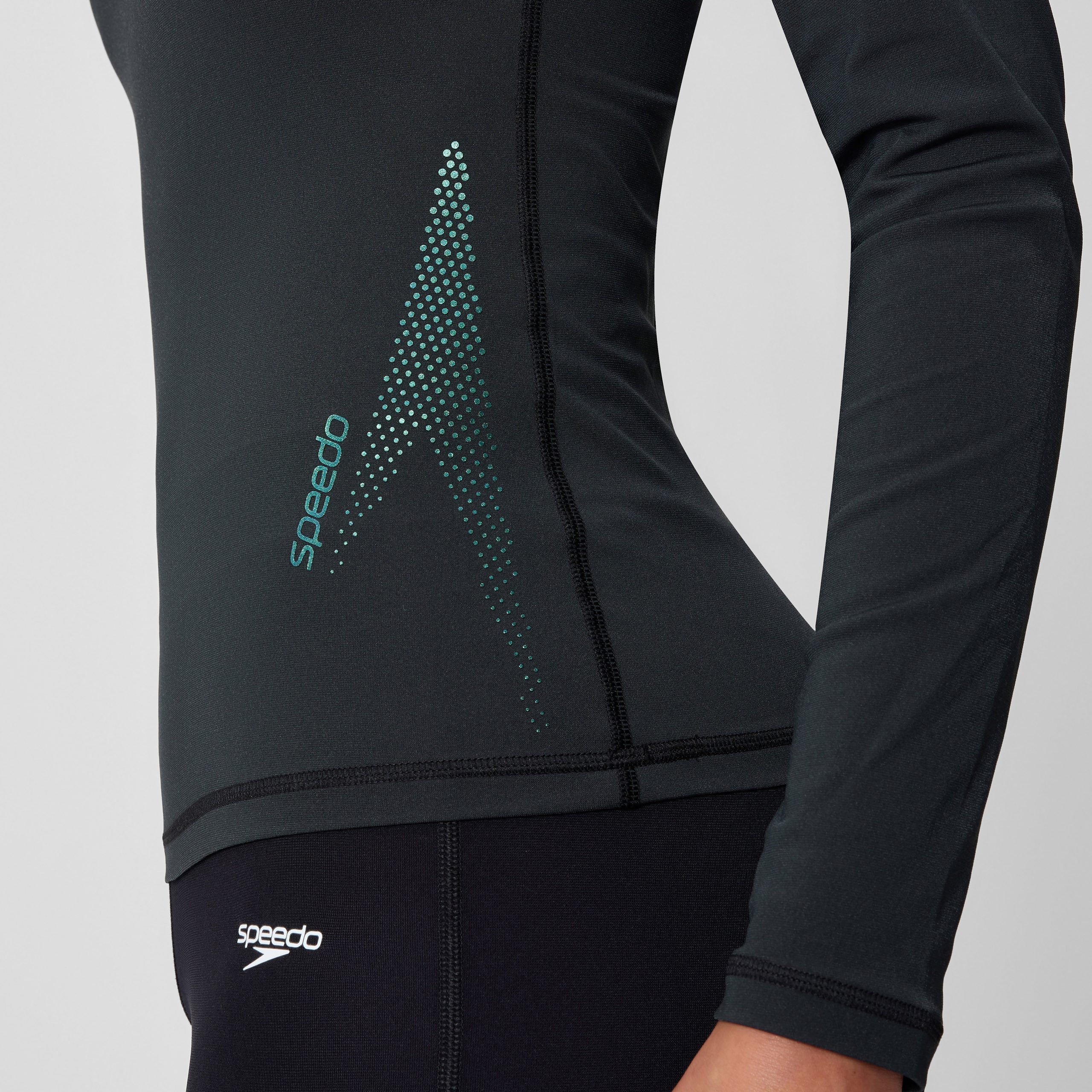Women's Boom Solid Long Sleeve Rashguard Black - Image 8