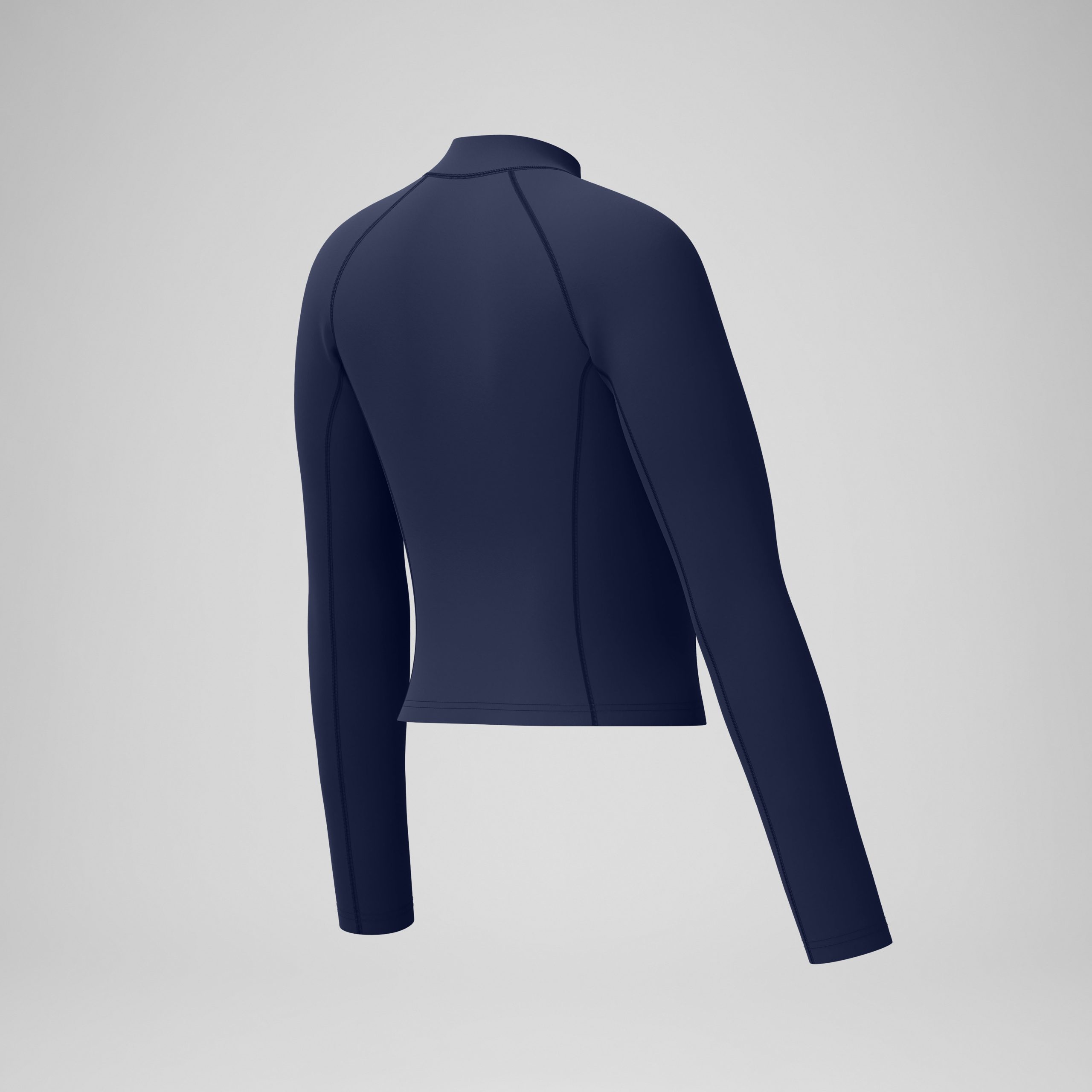 Women's Solid Long Sleeve Zip Rashguard Navy - Image 7