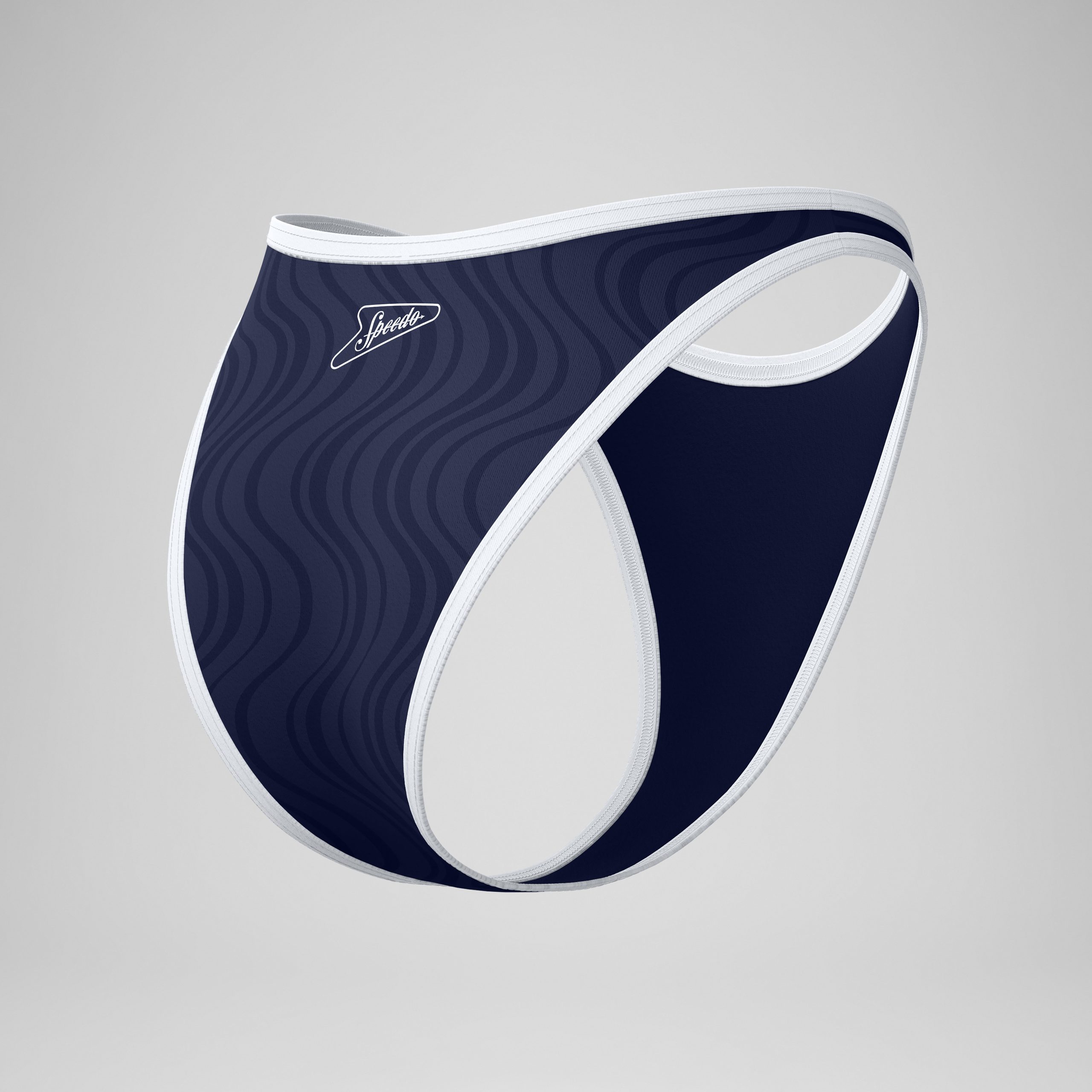 Women's Jetstream Texture Scoop Bikini Bottom Navy/White - Image 7