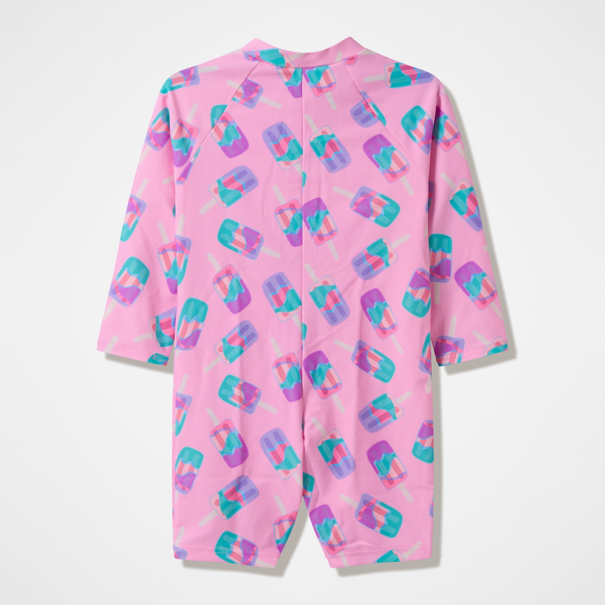 Infants Printed Long Sleeve Zip One Piece Pink - Image 2