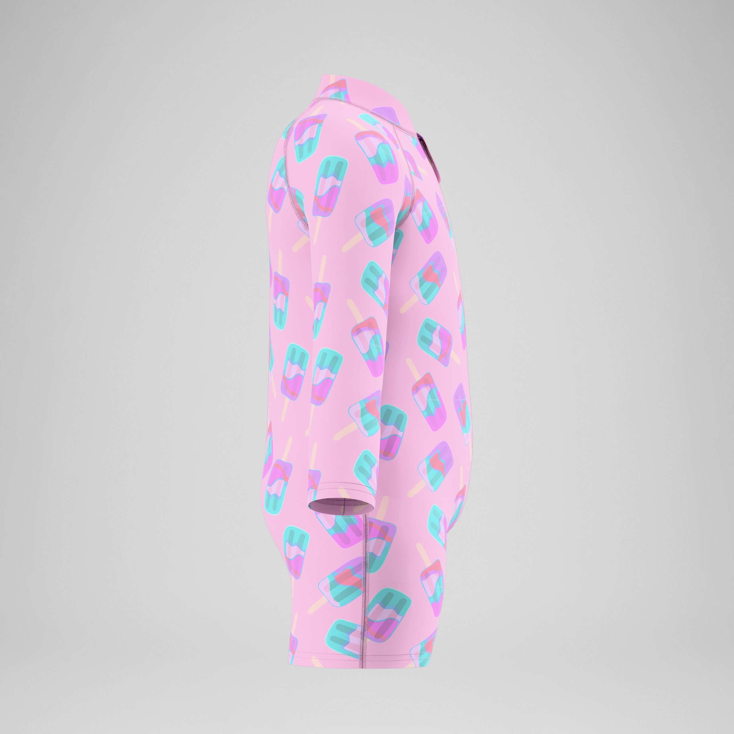 Infants Printed Long Sleeve Zip One Piece Pink - Image 3