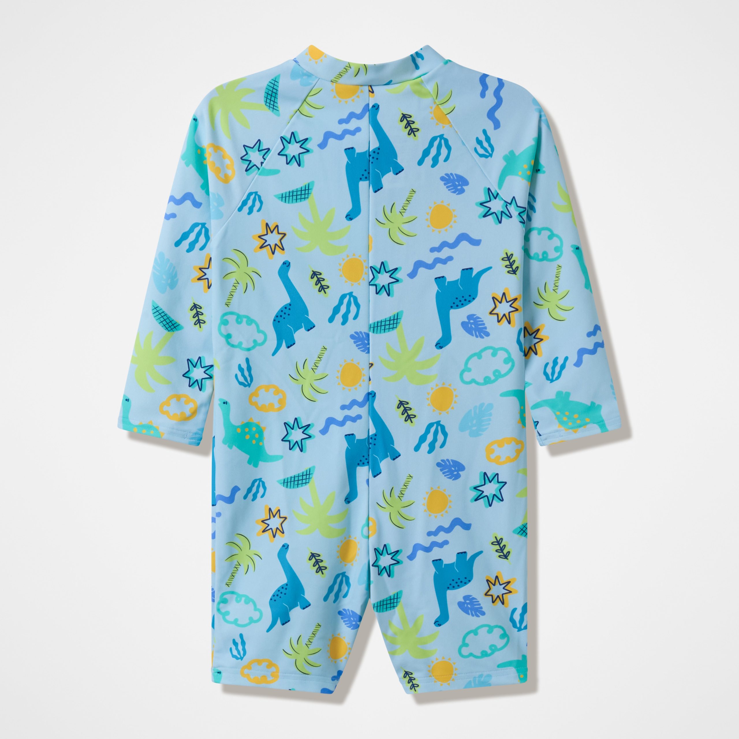 Infants Printed Long Sleeve Zip One Piece Blue - Image 2