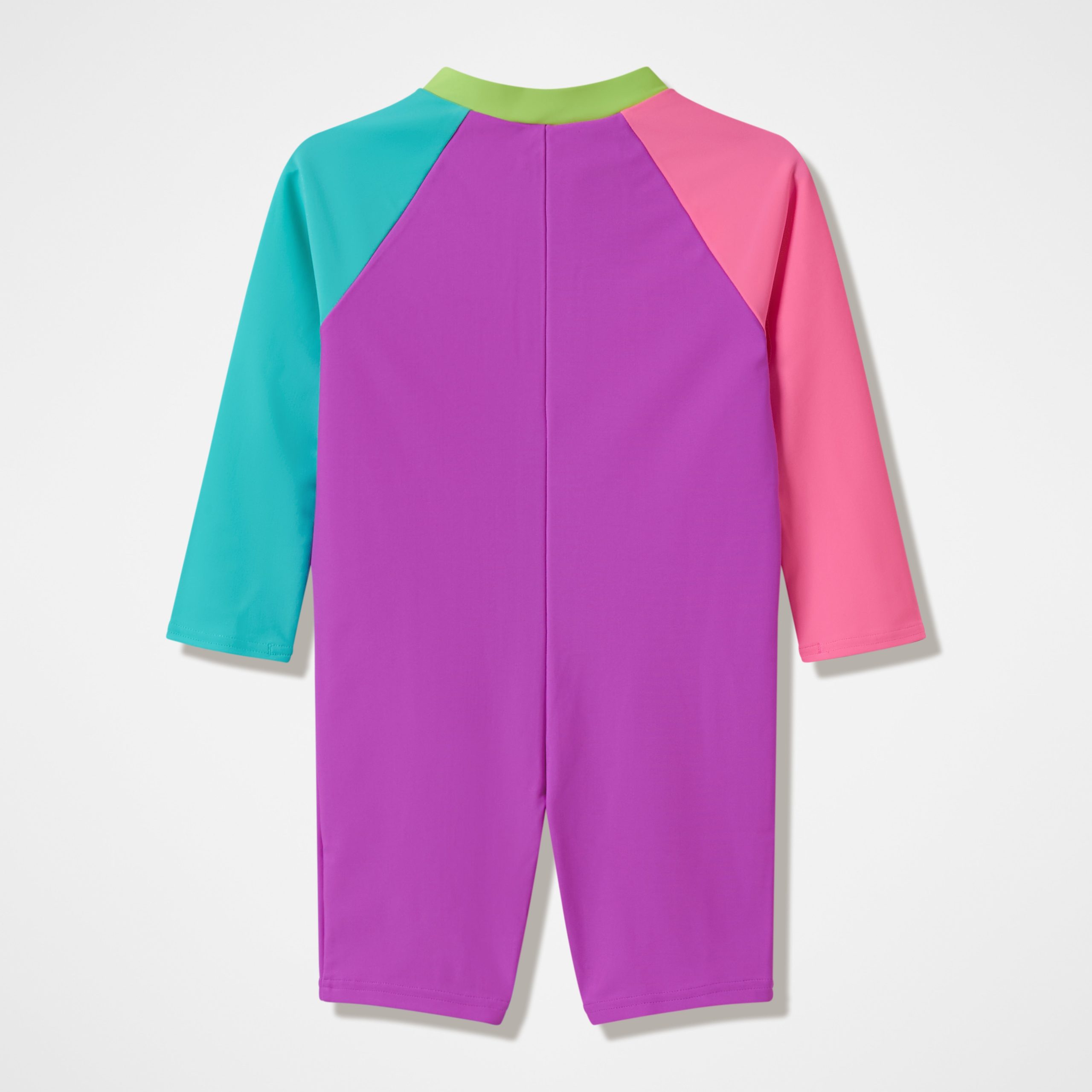Infants Colorblock Long Sleeve Zip One Piece Pink - Image 2