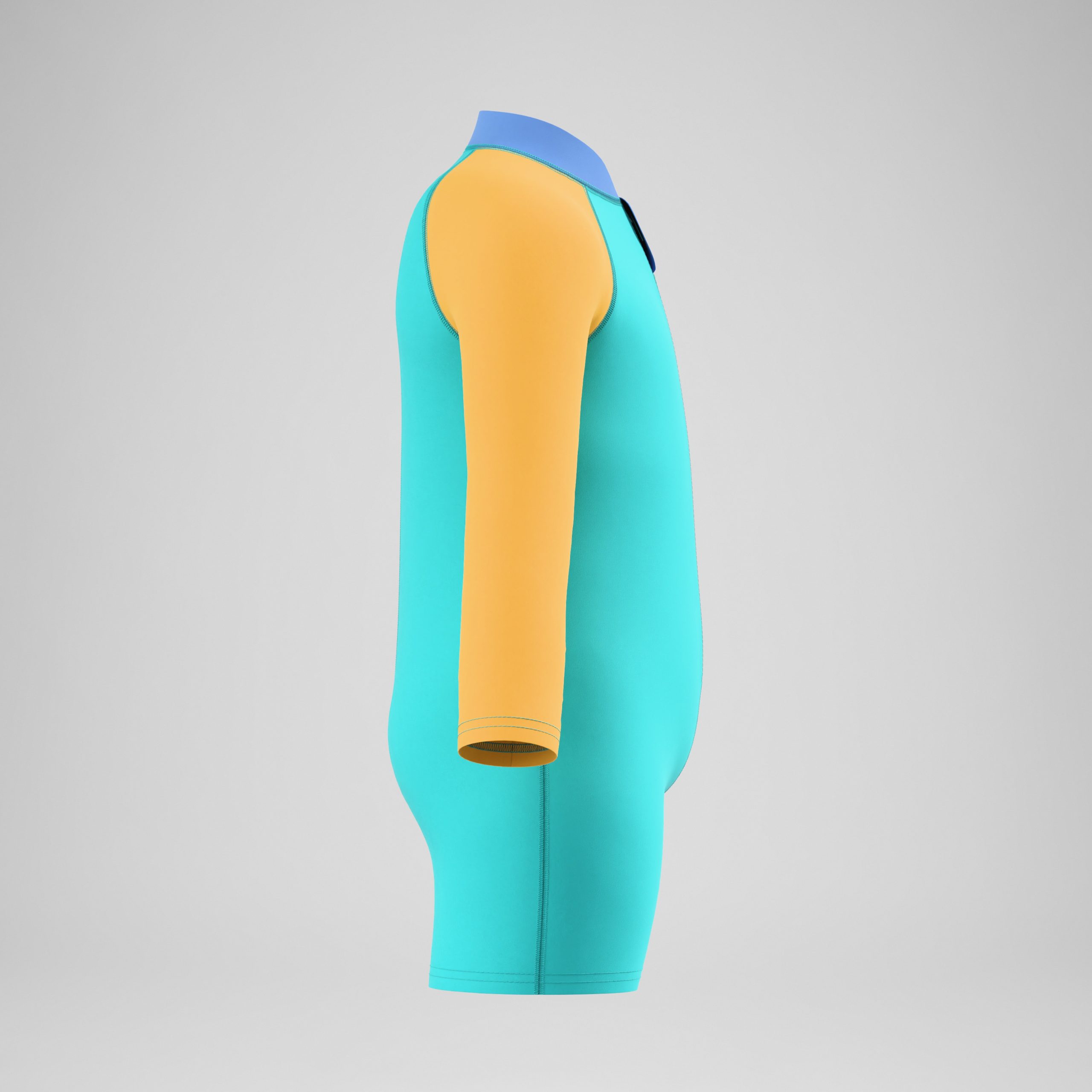 Infants Colorblock Long Sleeve Zip One Piece Green/Orange - Image 3