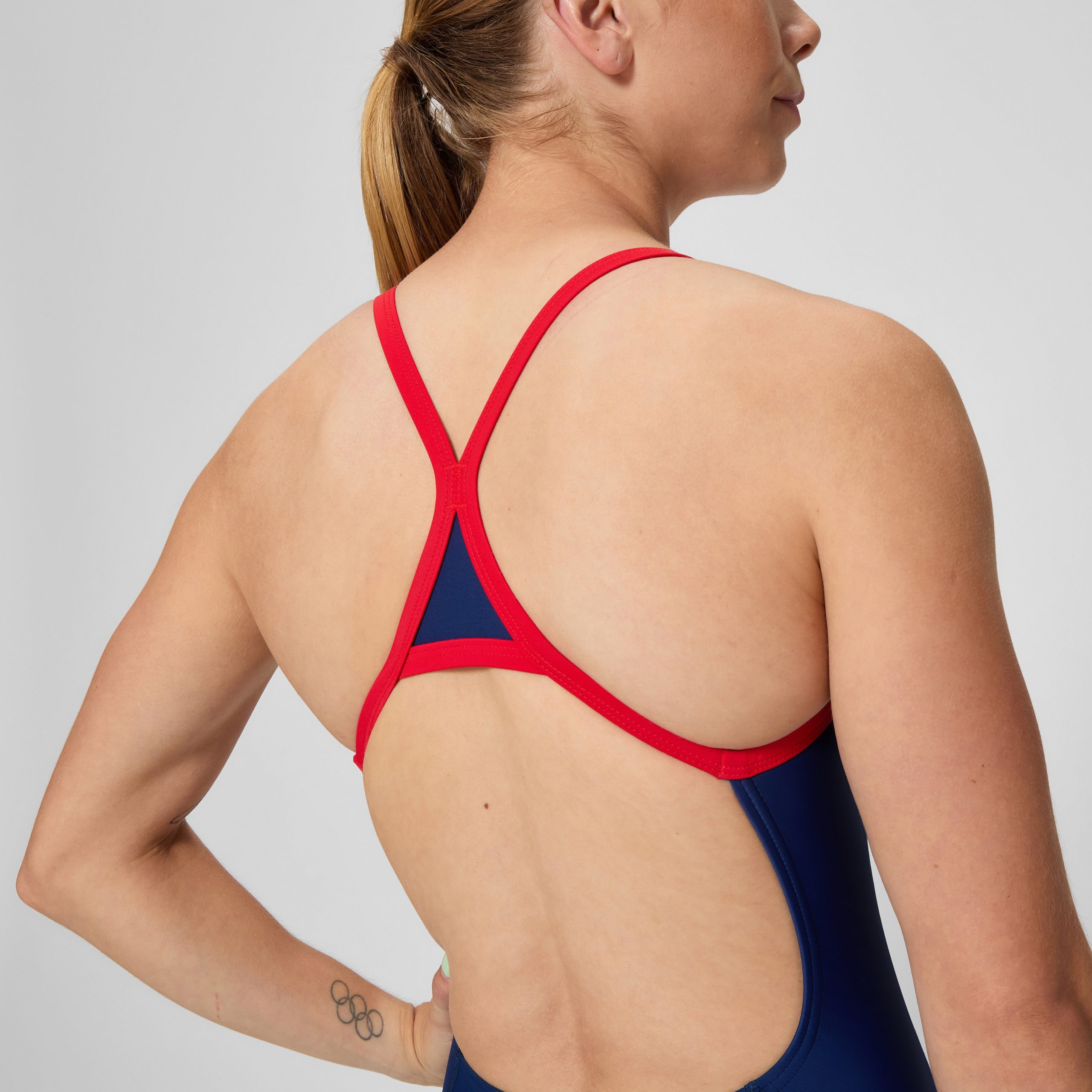 Women's Club Training Turnback One Piece Navy/Red - Image 8