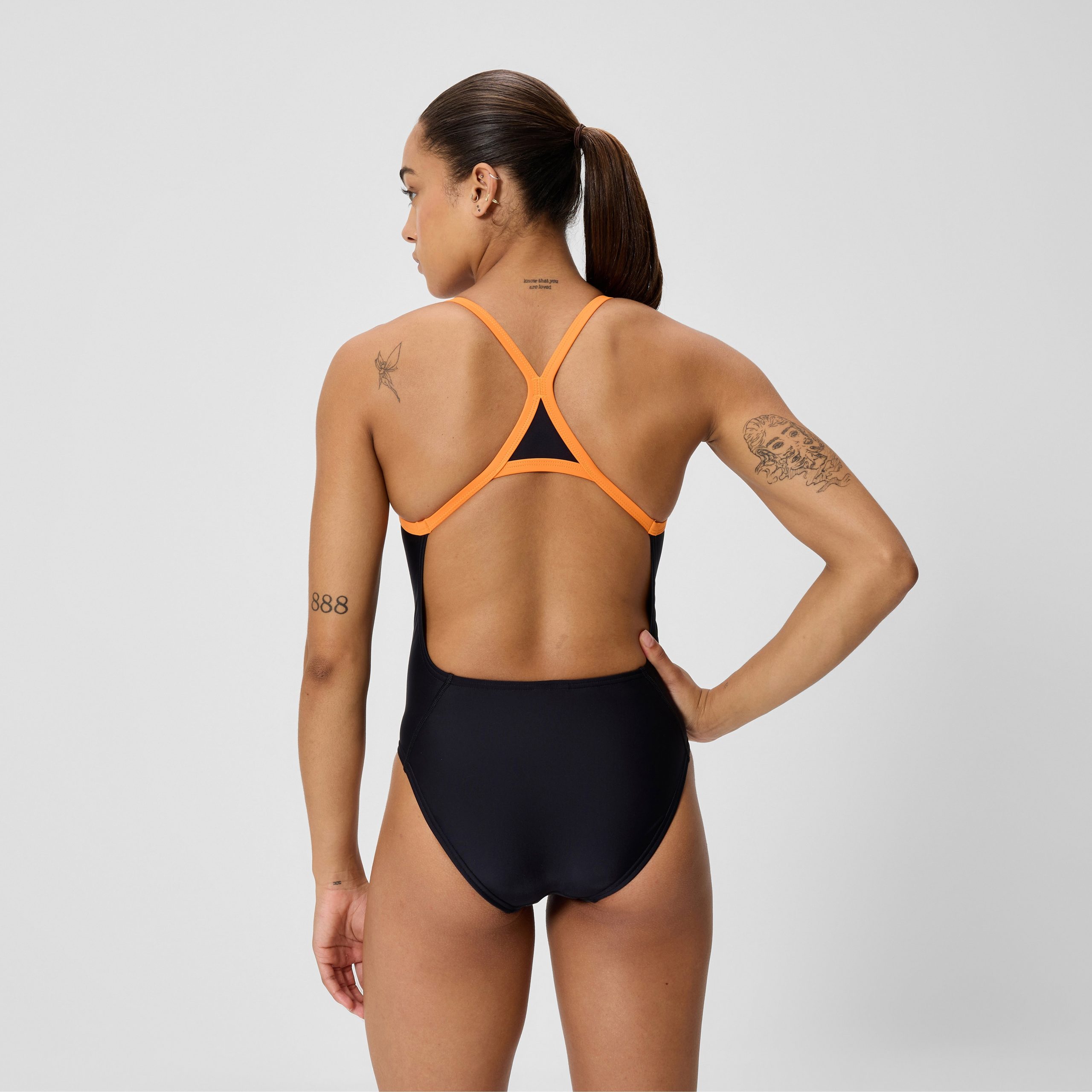 Women's Club Training Turnback One Piece Black/Orange - Image 3