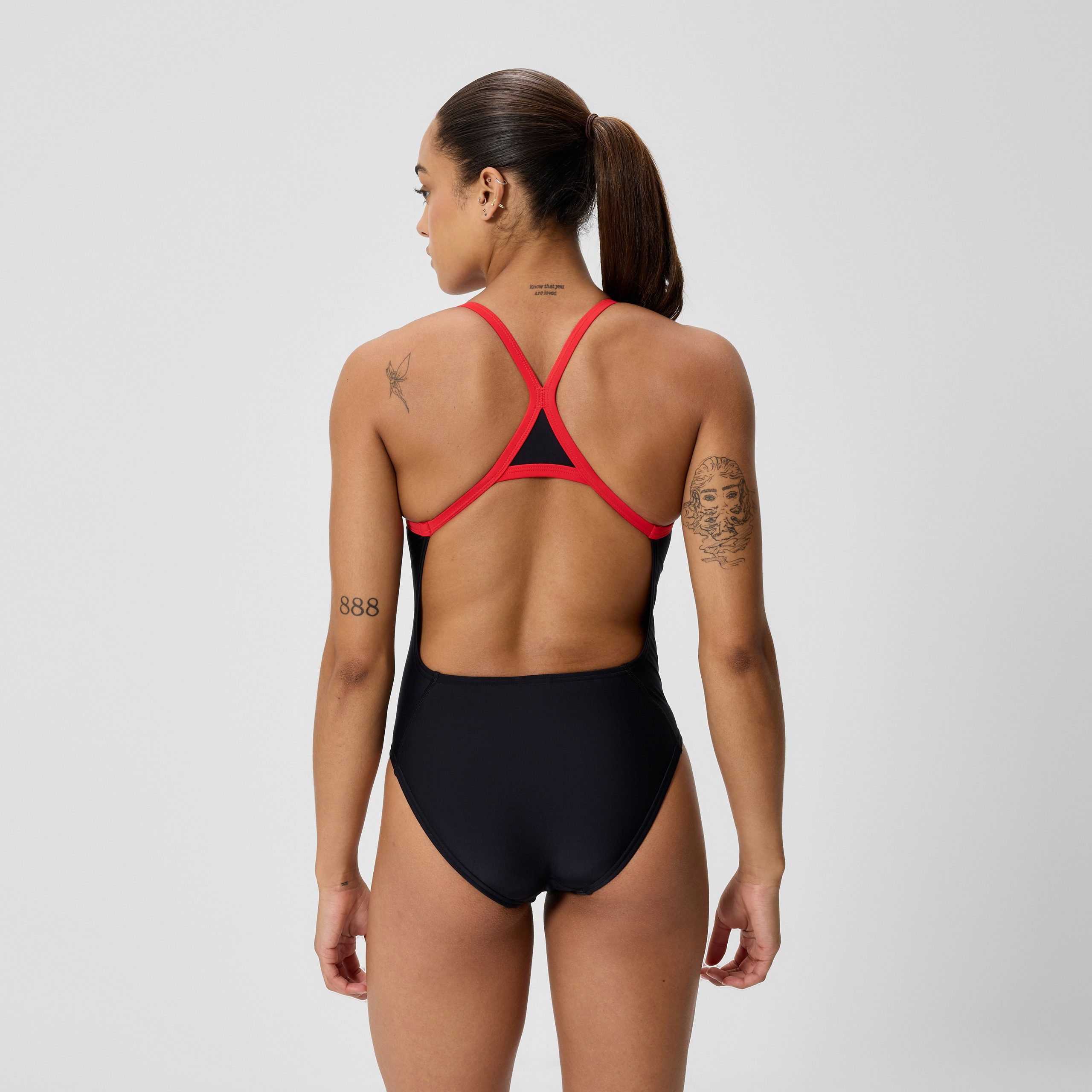 Women's Club Training Turnback One Piece Black/Red - Image 3