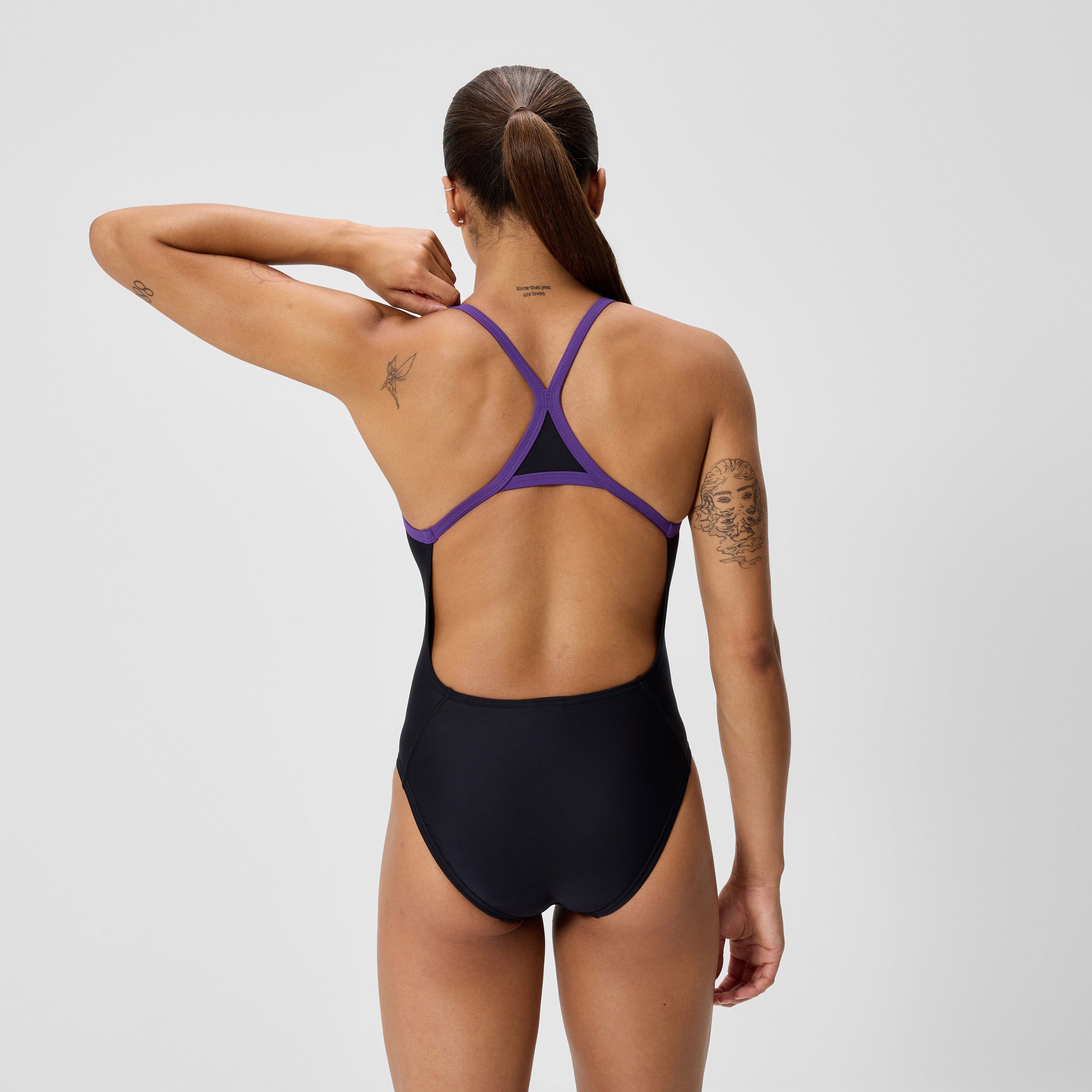 Women's Club Training Turnback One Piece Black/Purple - Image 3