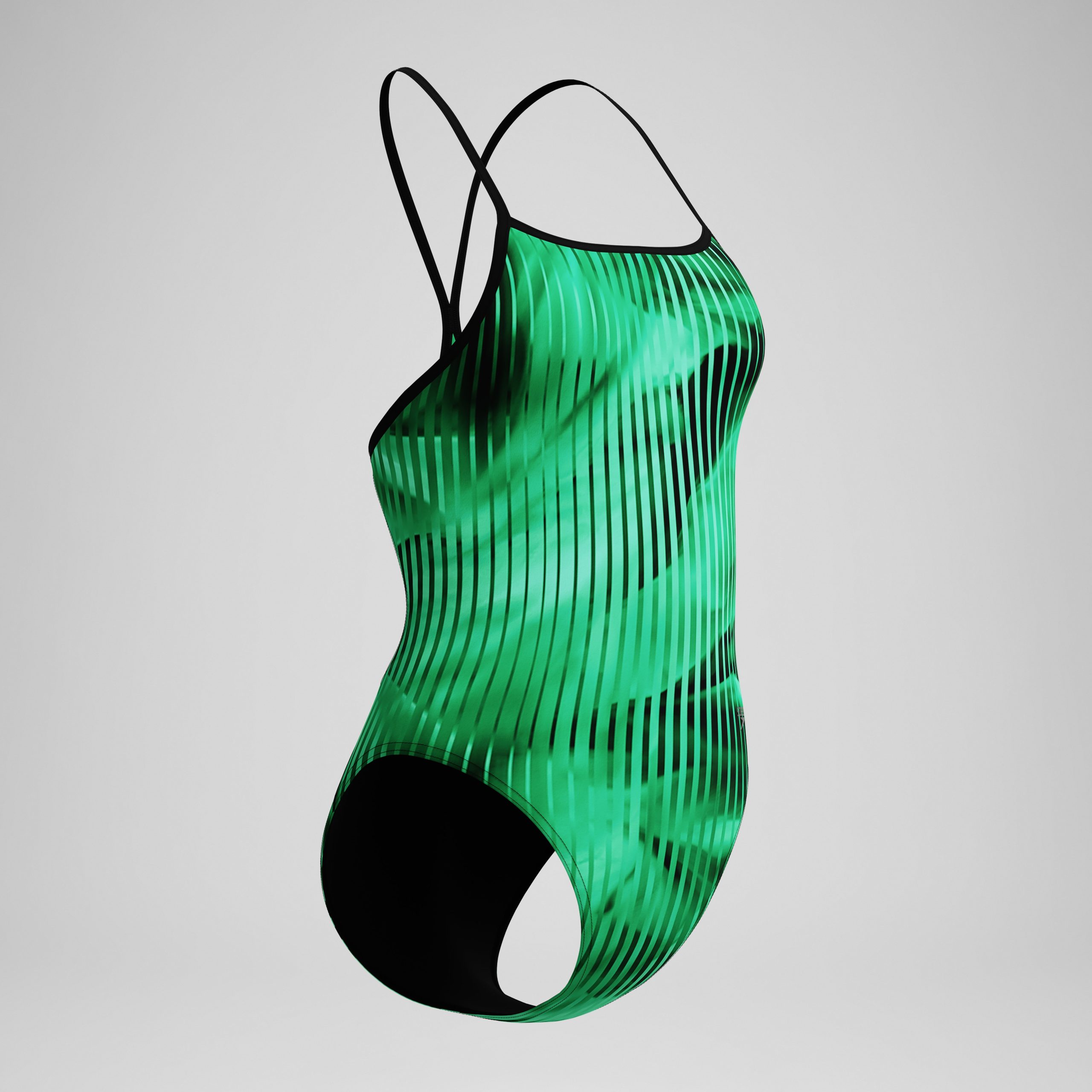 Women's Club Training Printed Turnback One Piece Green/Black - Image 5