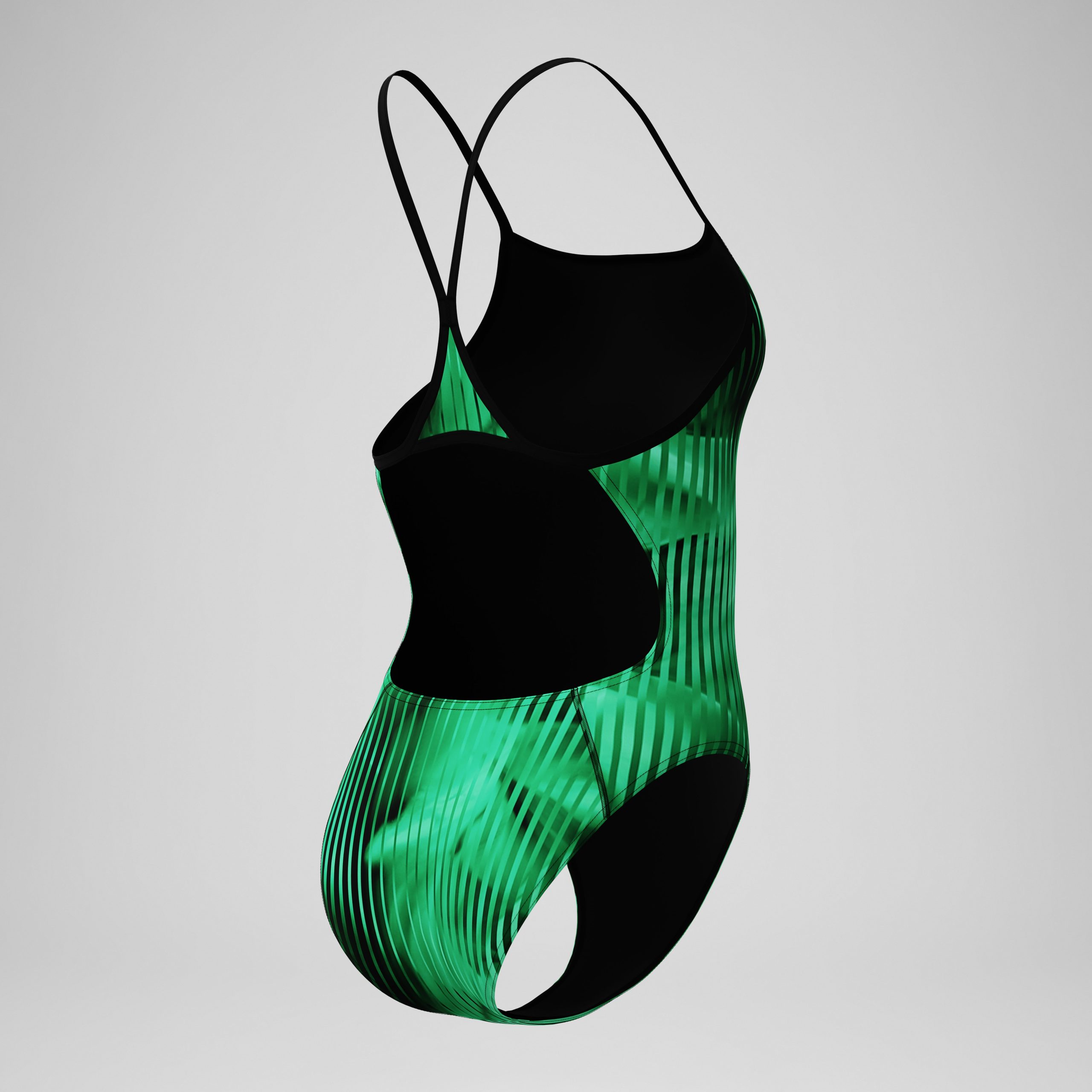 Women's Club Training Printed Turnback One Piece Green/Black - Image 7