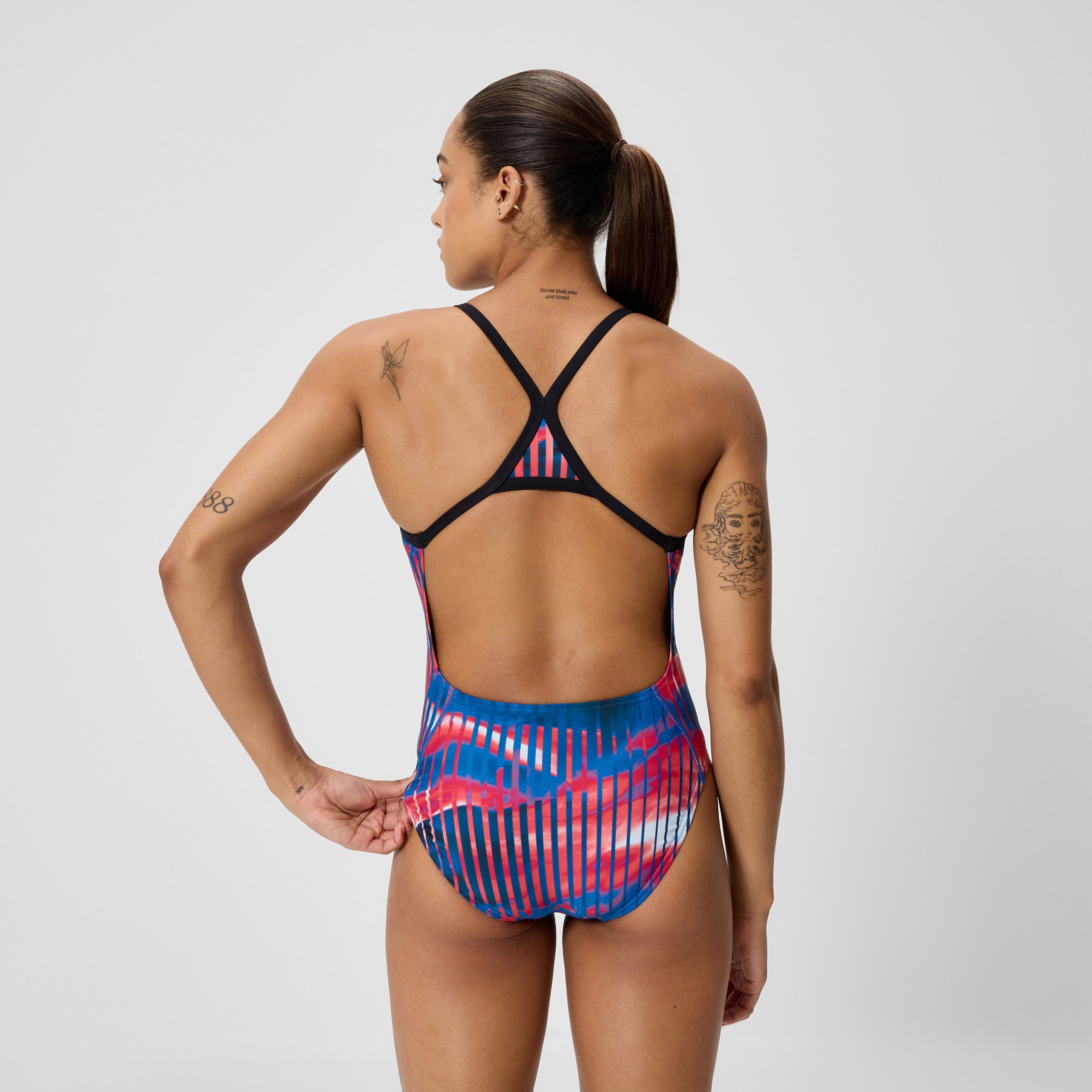 Women's Club Training Printed Turnback One Piece Red/White/Blue - Image 3