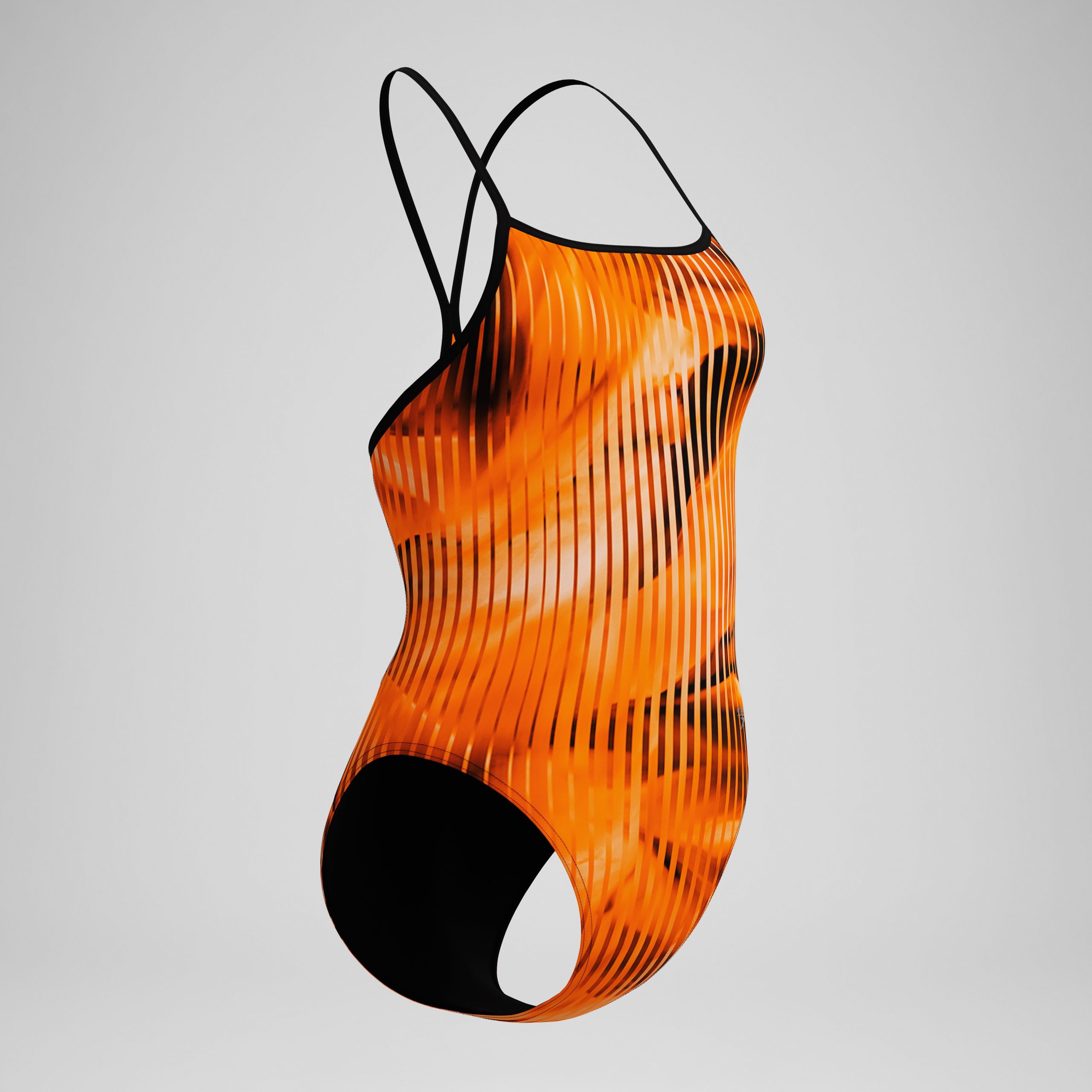 Women's Club Training Printed Turnback One Piece Orange - Image 5