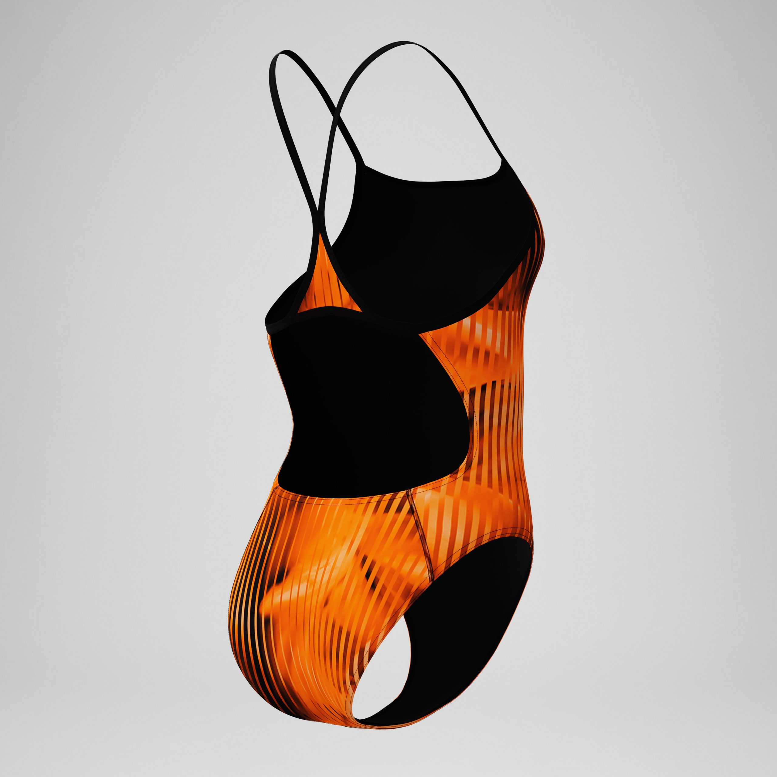 Women's Club Training Printed Turnback One Piece Orange - Image 7