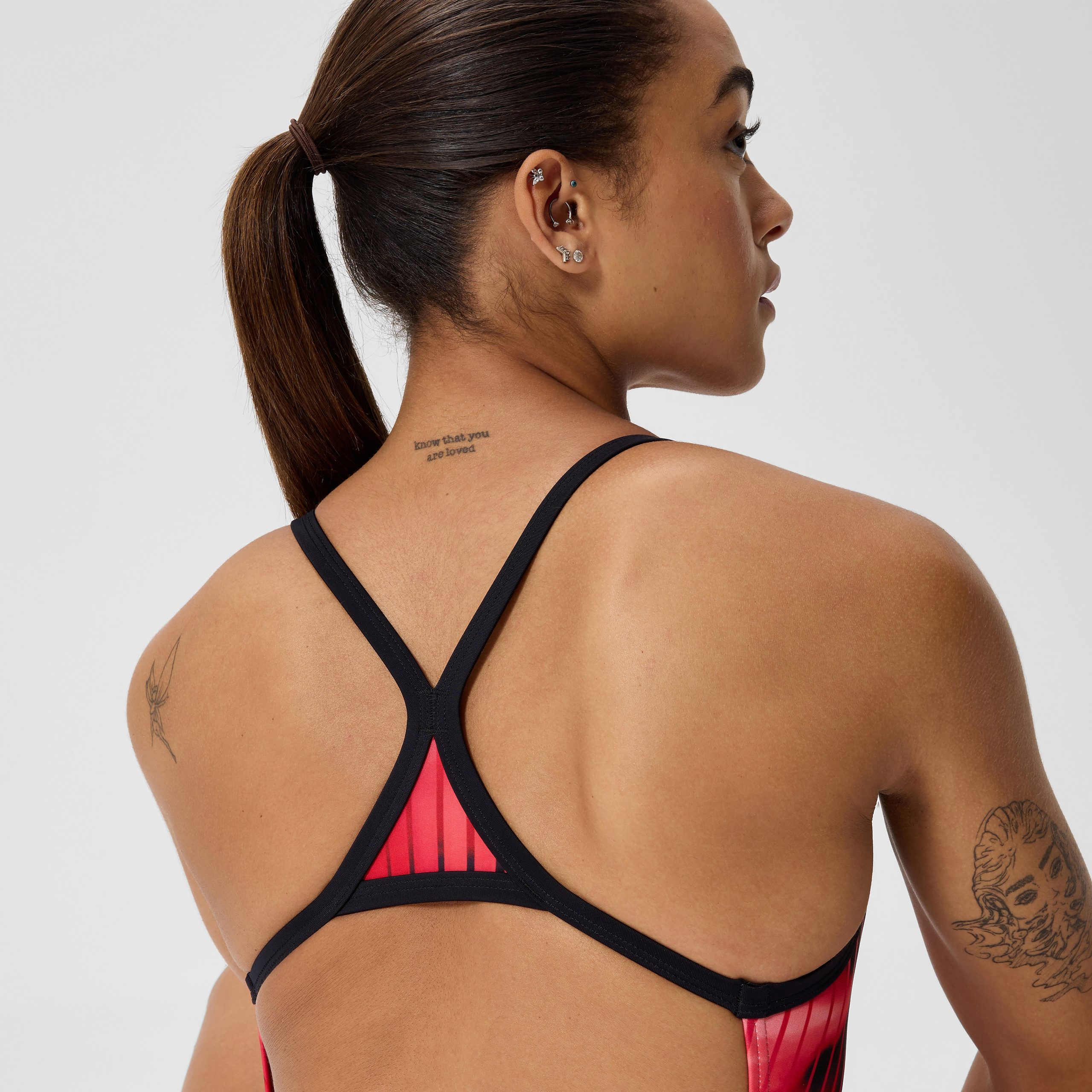 Women's Club Training Printed Turnback One Piece Red/Black - Image 8