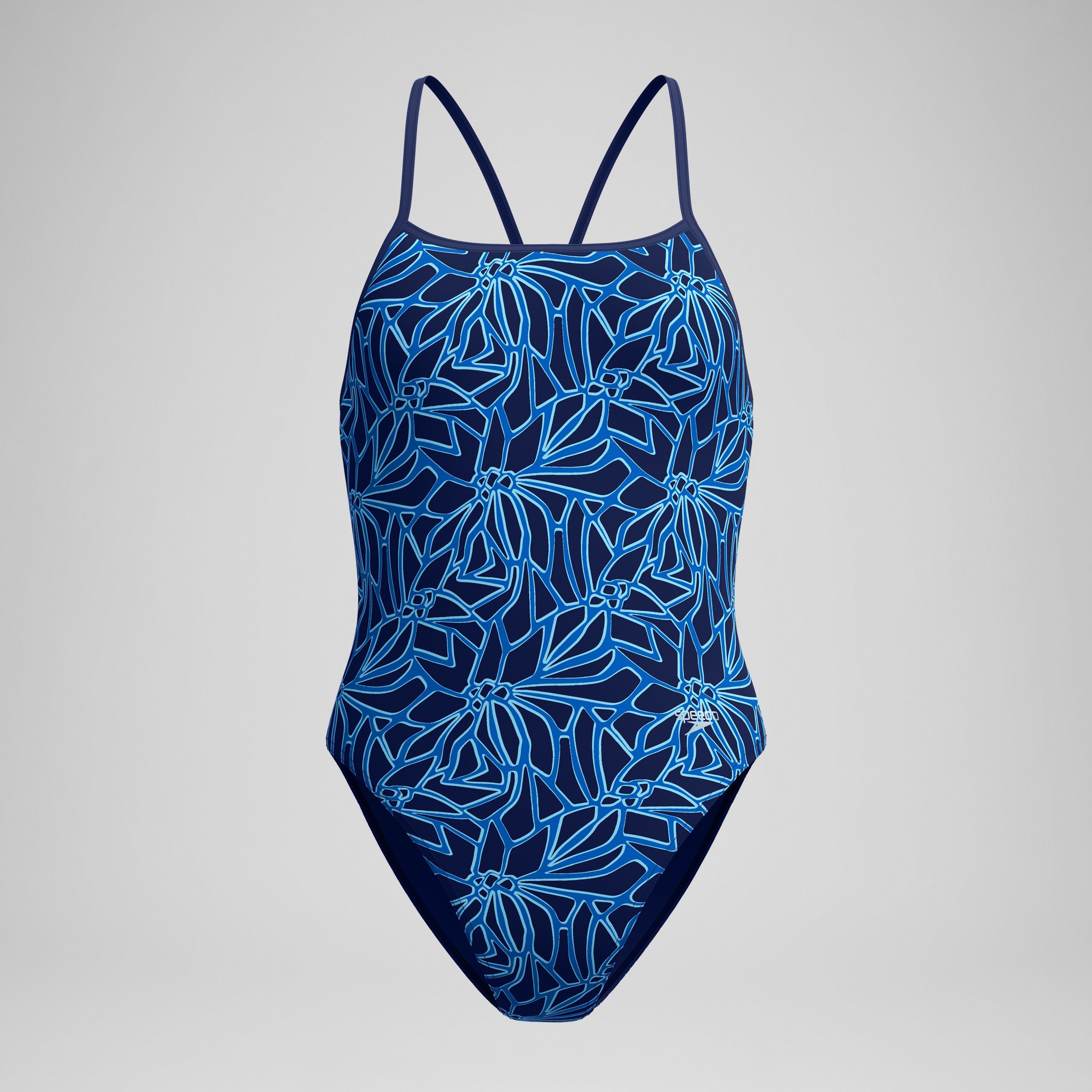 Women's Club Training Printed Turnback One Piece Blue - Image 4