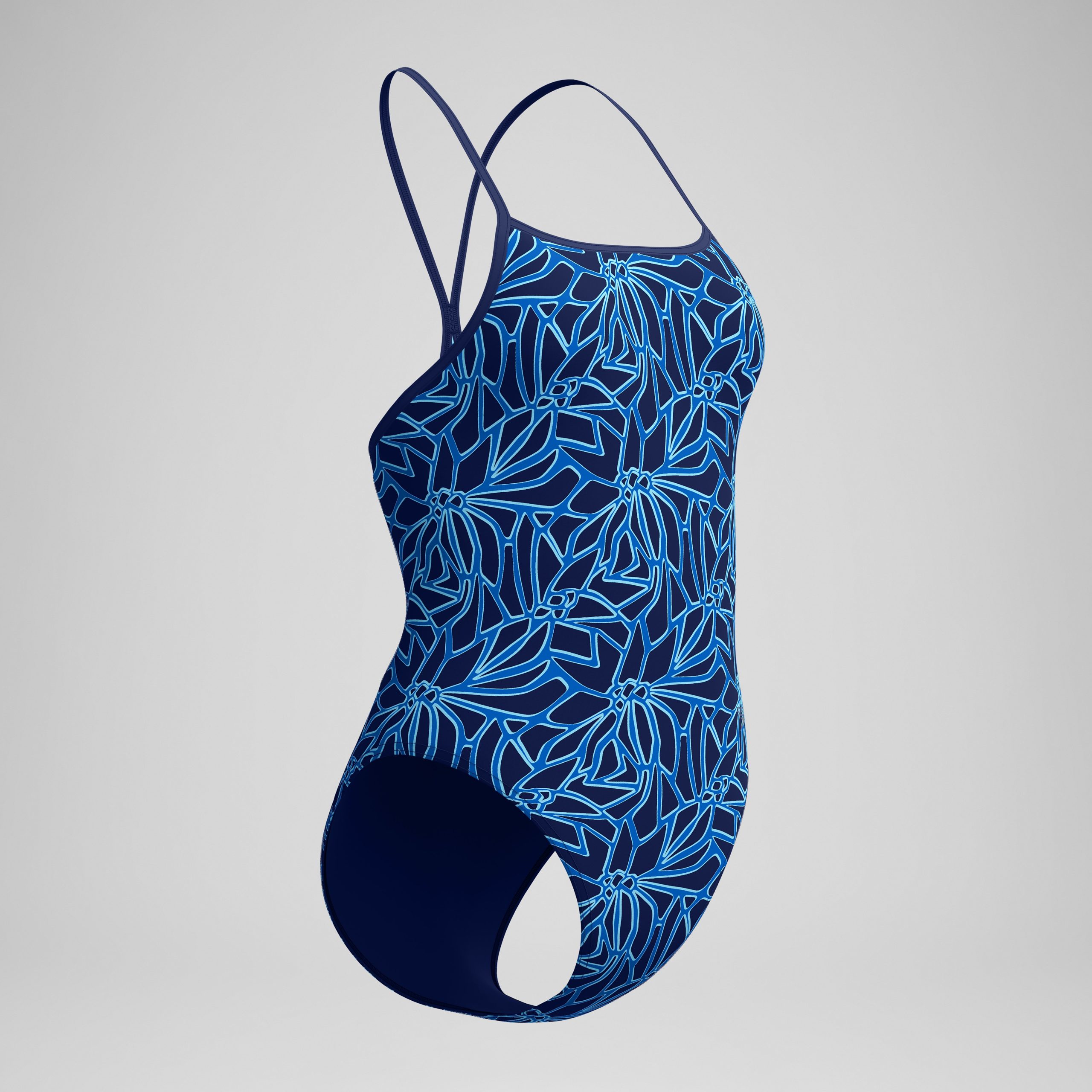 Women's Club Training Printed Turnback One Piece Blue - Image 5