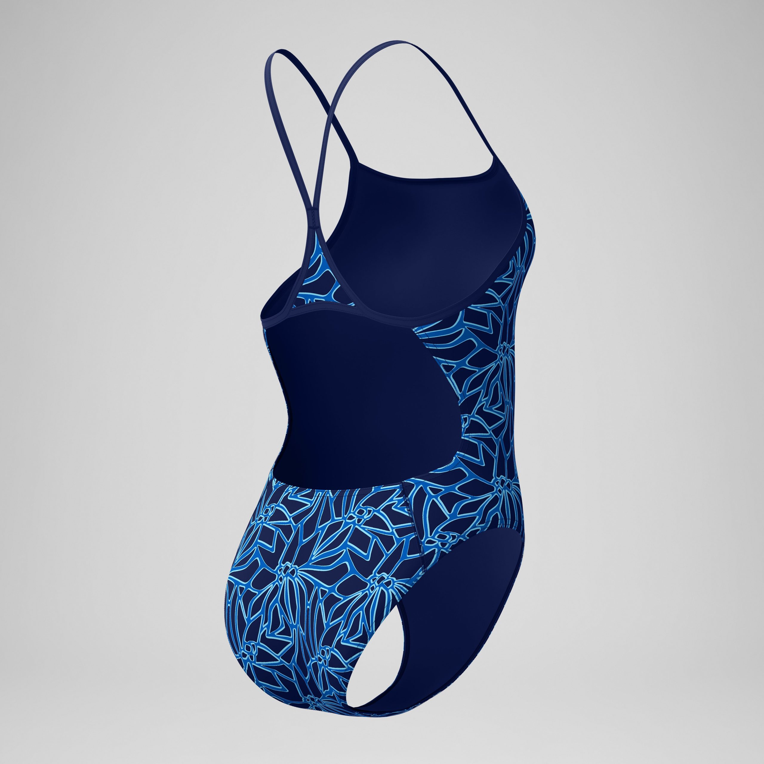 Women's Club Training Printed Turnback One Piece Blue - Image 7