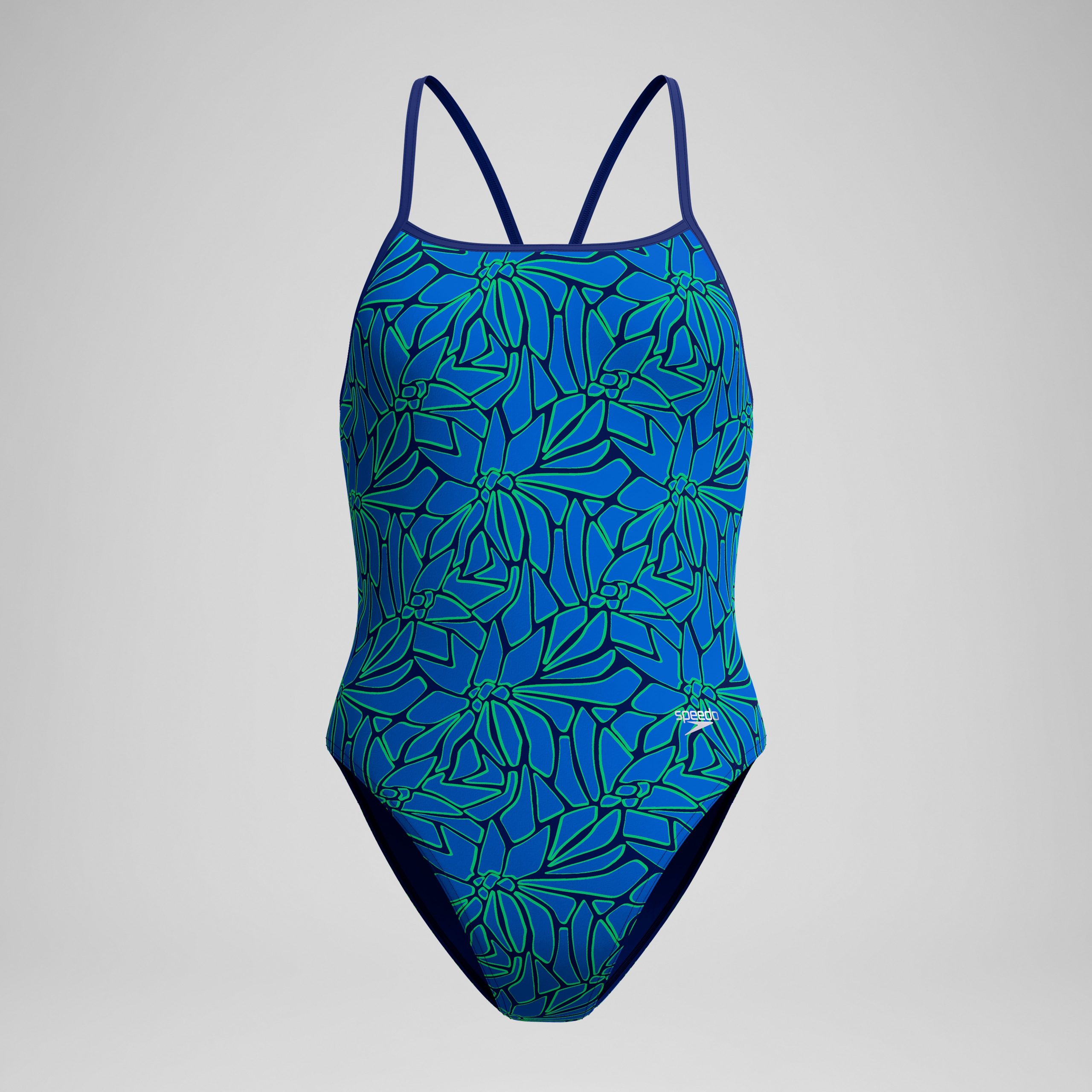 Women's Club Training Printed Turnback One Piece Blue/Green - Image 4