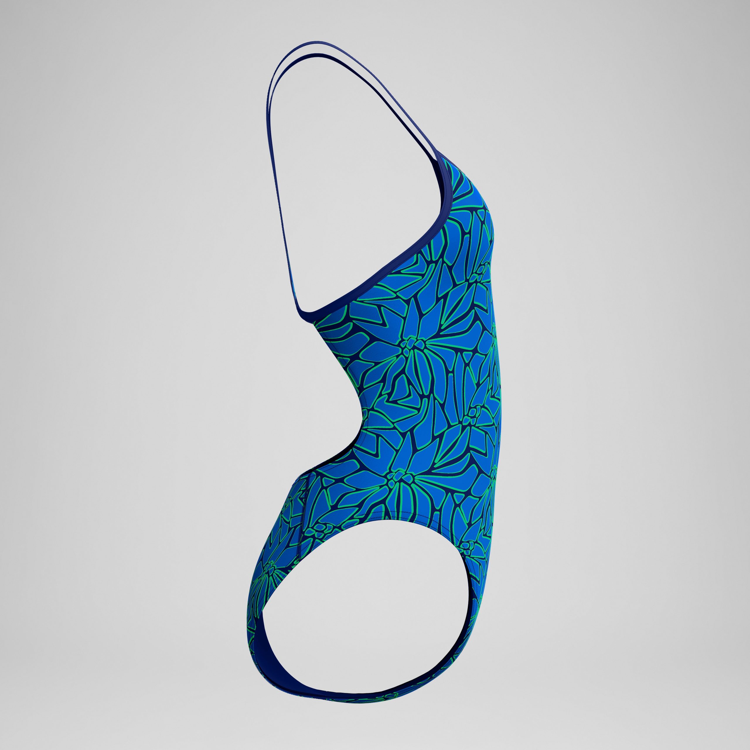 Women's Club Training Printed Turnback One Piece Blue/Green - Image 6