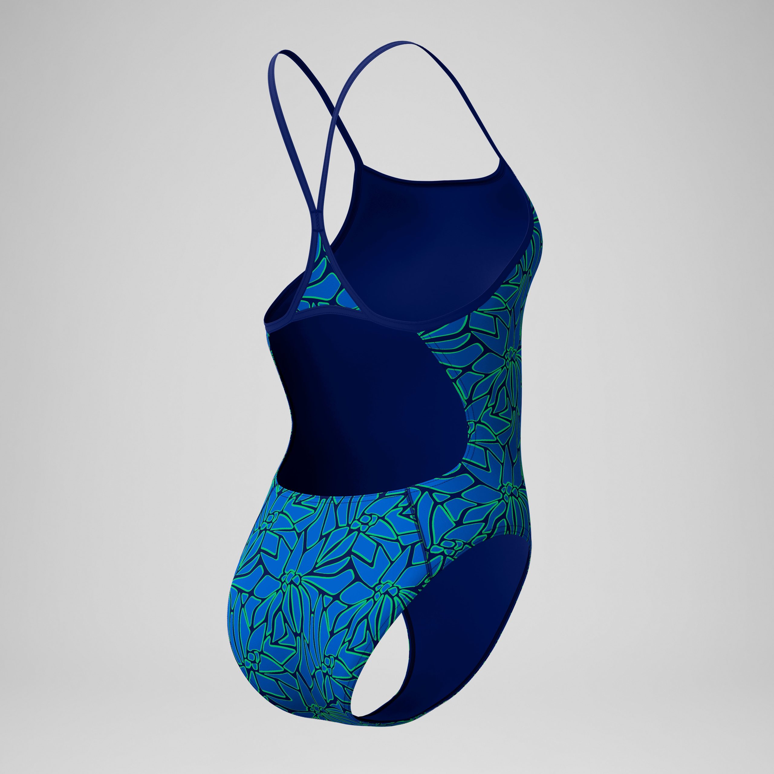 Women's Club Training Printed Turnback One Piece Blue/Green - Image 7