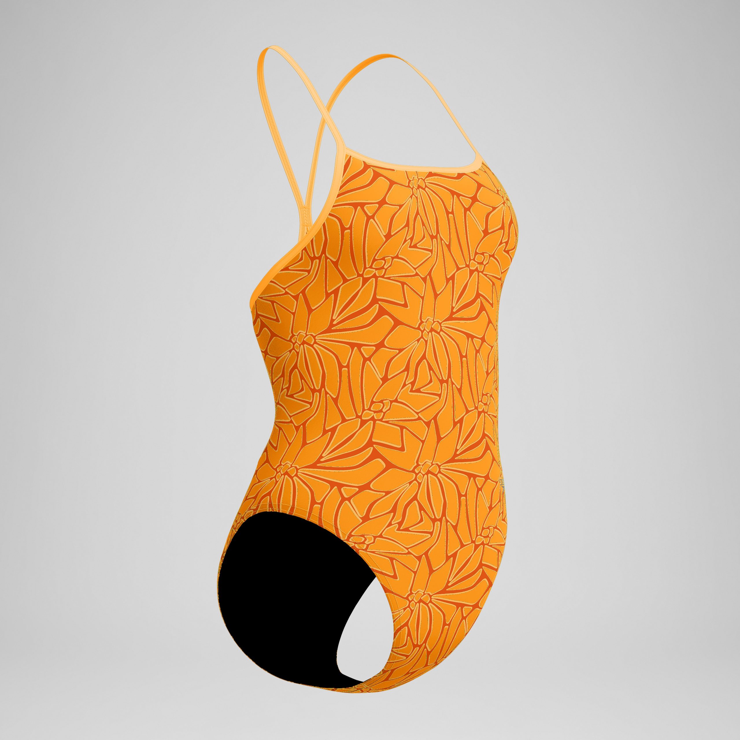 Women's Club Training Printed Turnback One Piece Orange - Image 5