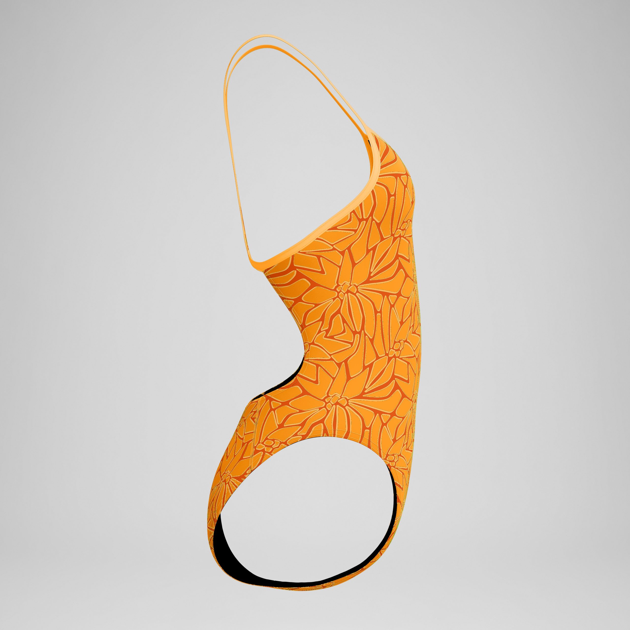 Women's Club Training Printed Turnback One Piece Orange - Image 6