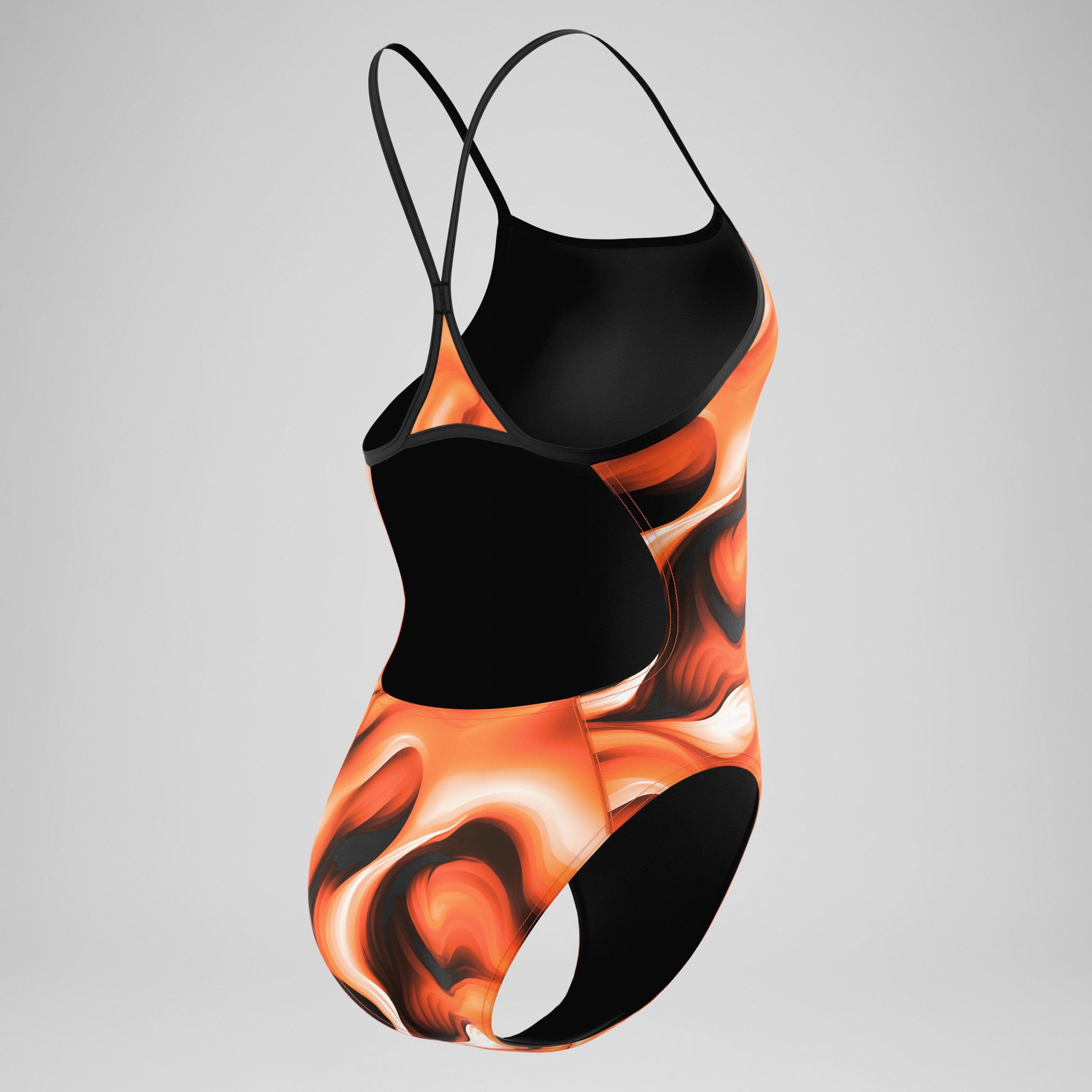 Women's Team Printed Turnback One Piece Orange - Image 7
