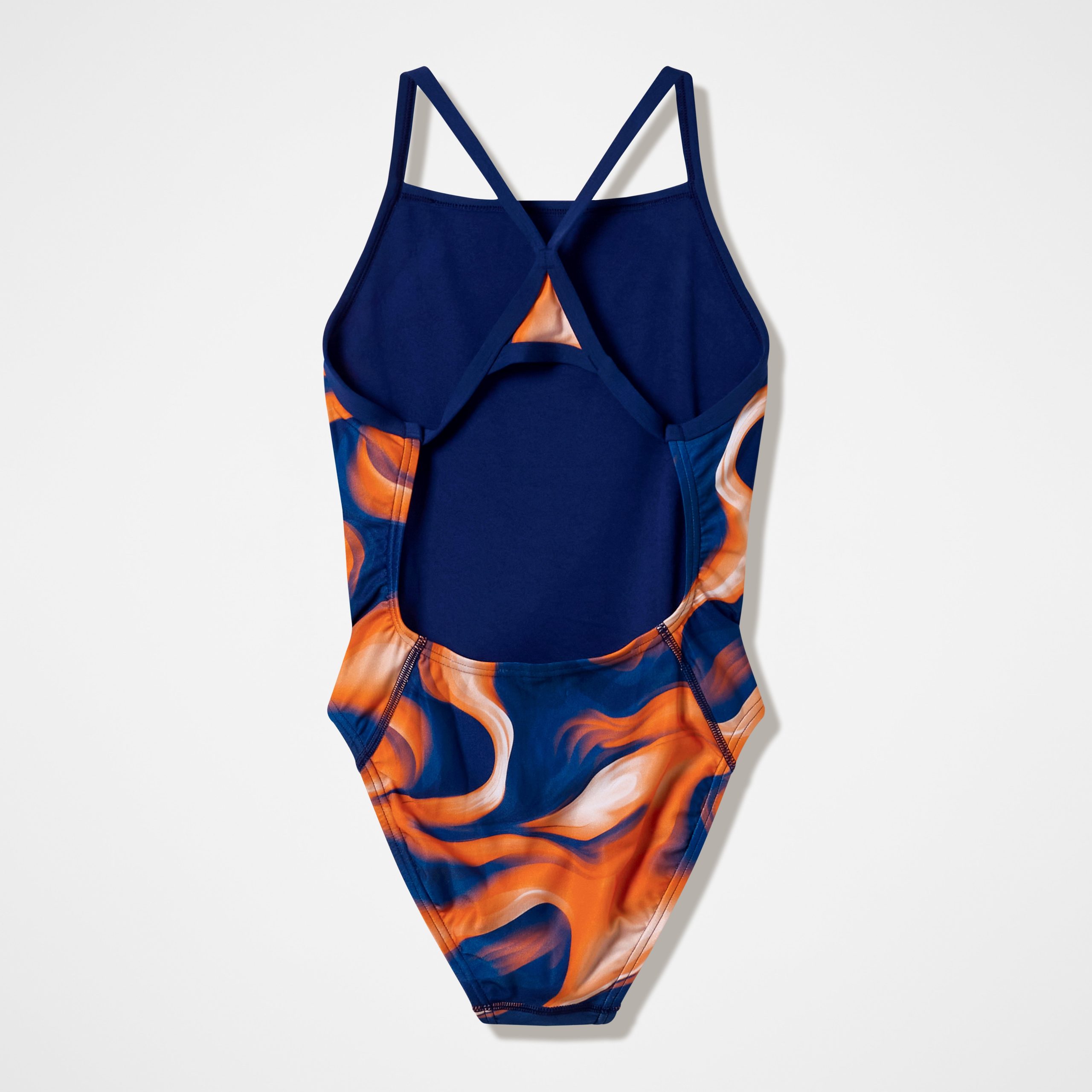 Women's Team Printed Turnback One Piece Navy/Orange - Image 5