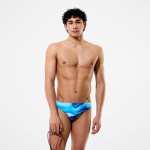 Men's Team Printed Brief Blue