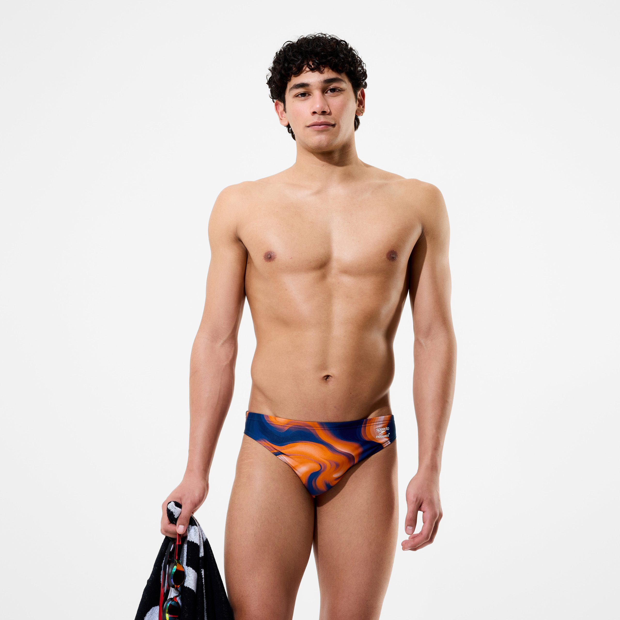 Men's Team Printed Brief Navy/Orange