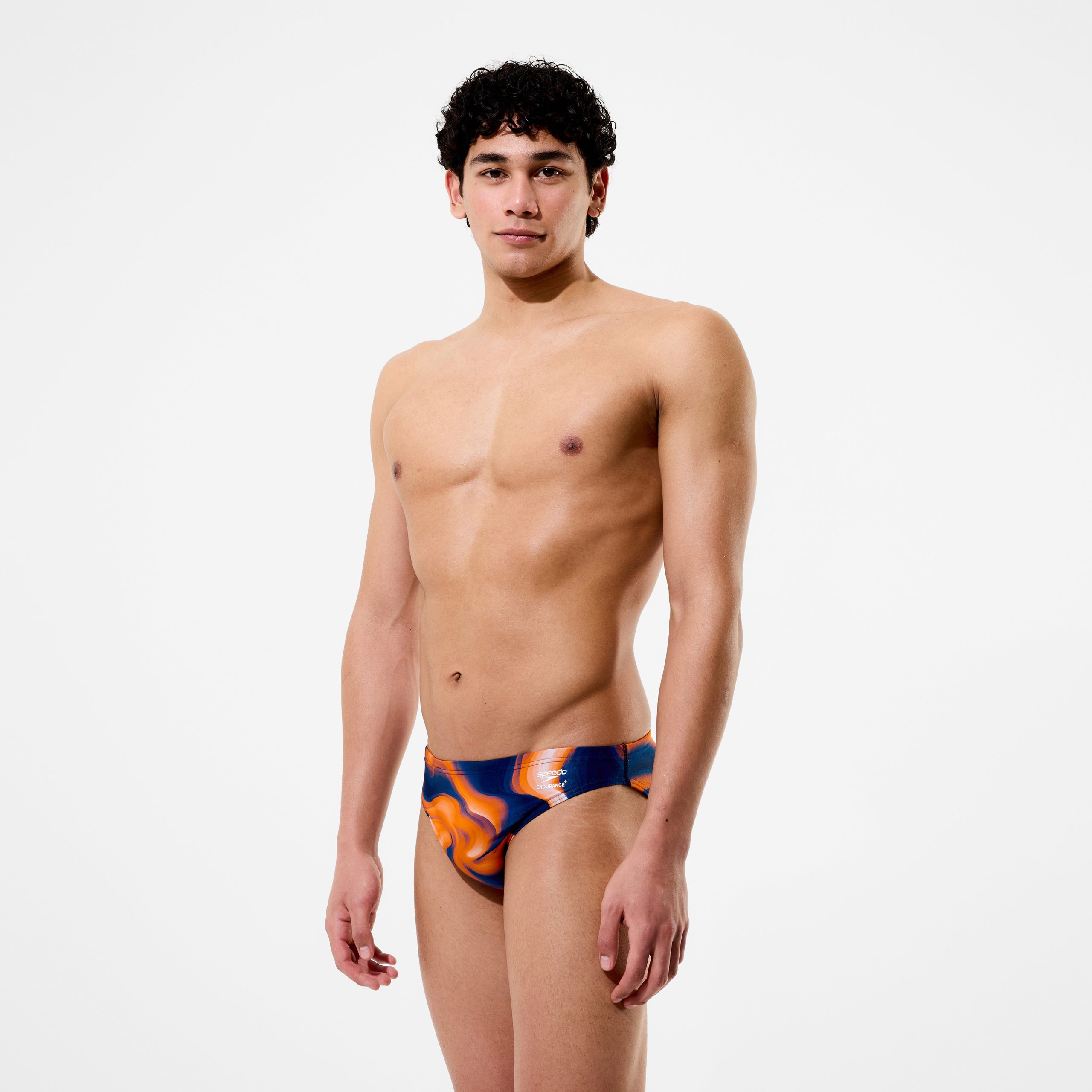 Men's Team Printed Brief Navy/Orange - Image 2