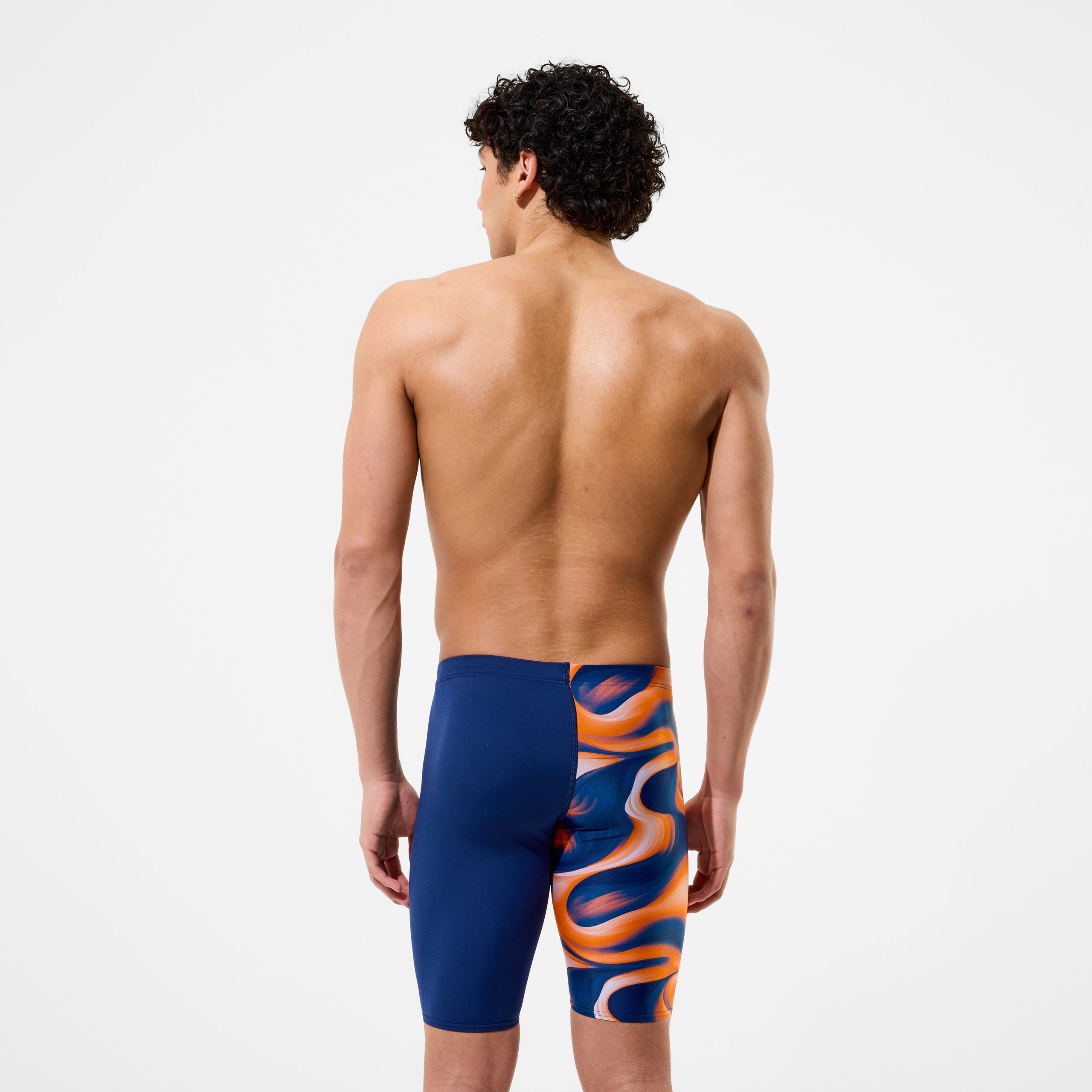 Men's Team Printed Jammer Navy/Orange - Image 3