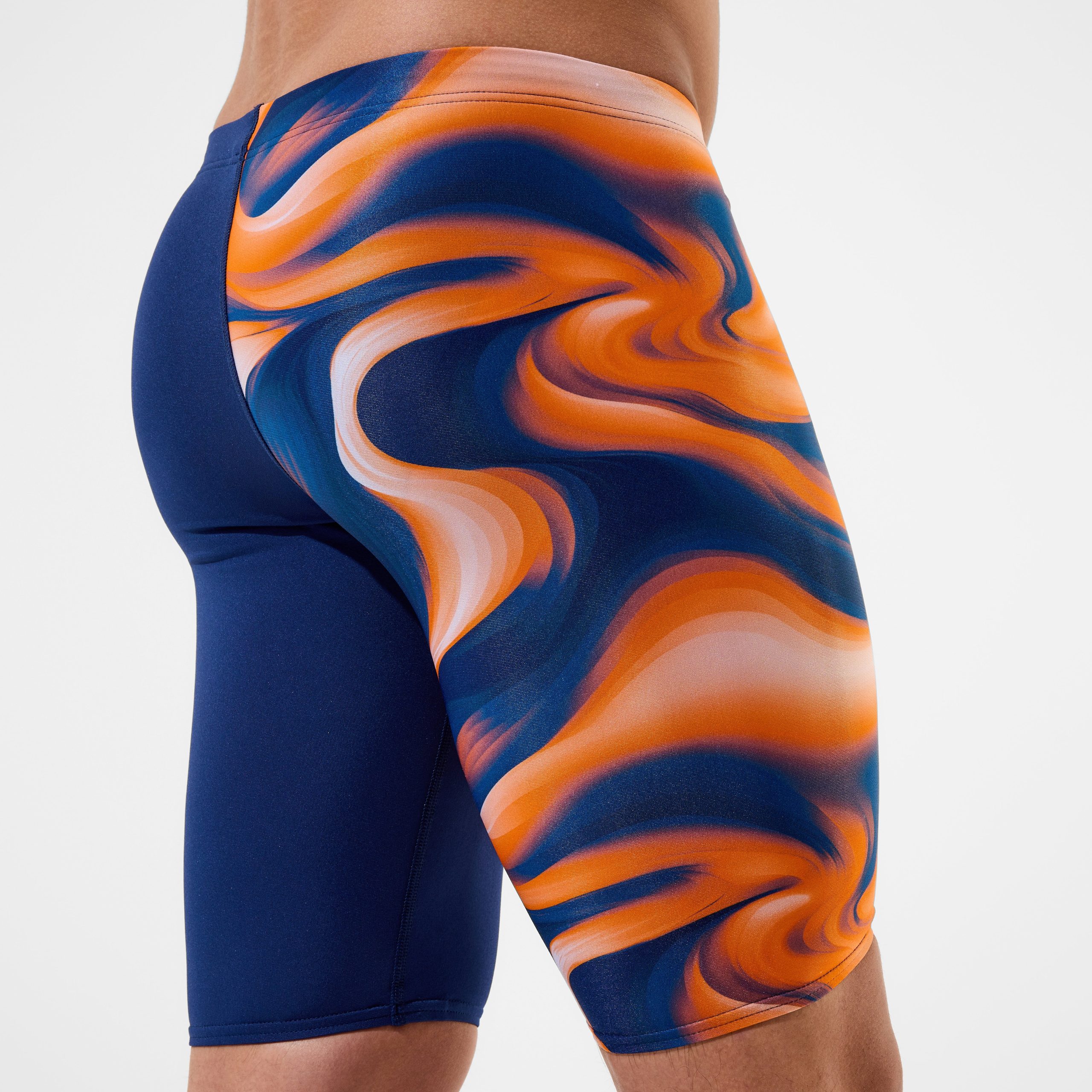 Men's Team Printed Jammer Navy/Orange - Image 6