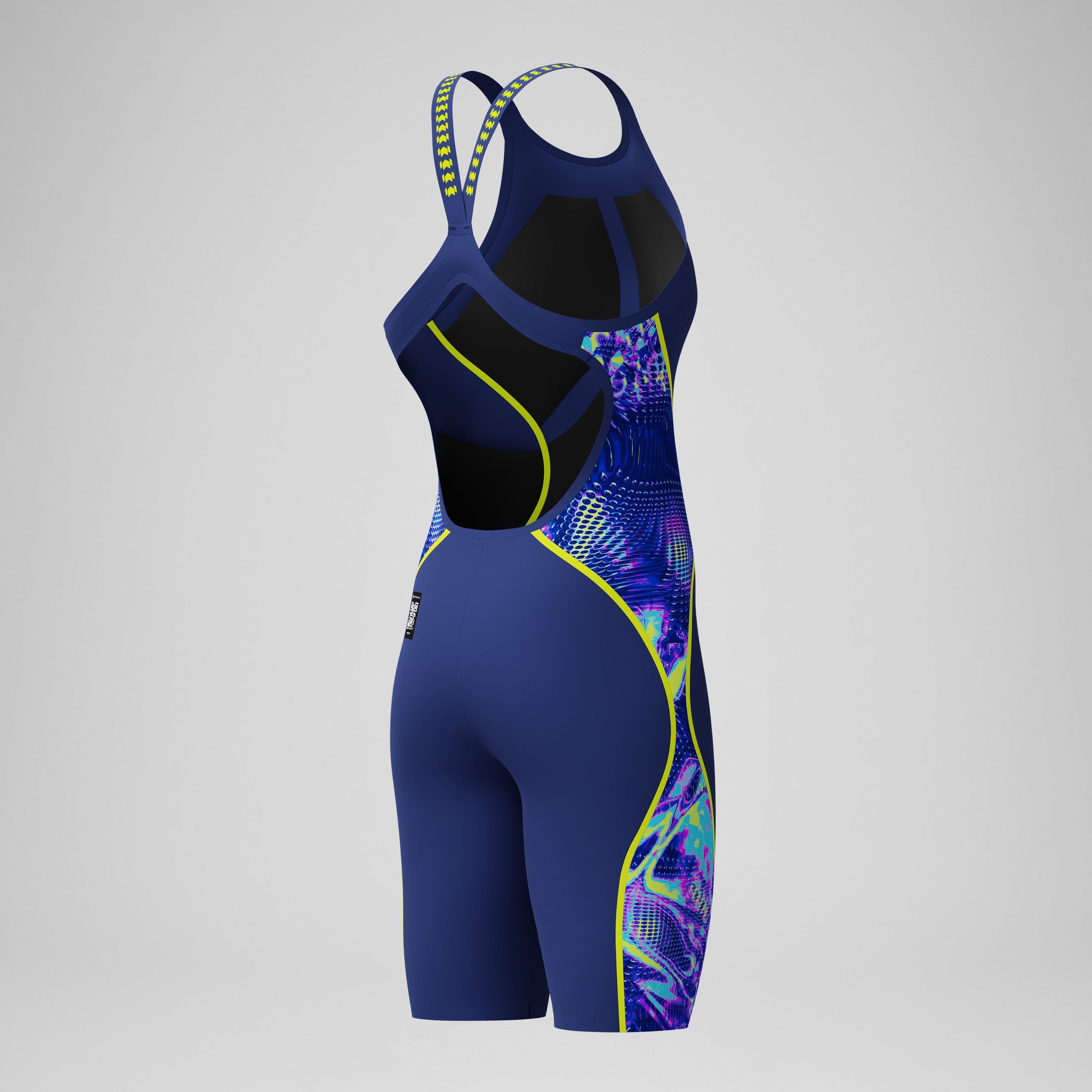Women's Fastskin LZR Pure Intent 2.0 Openback Kneeskin Navy/Blue/Yellow - Image 7