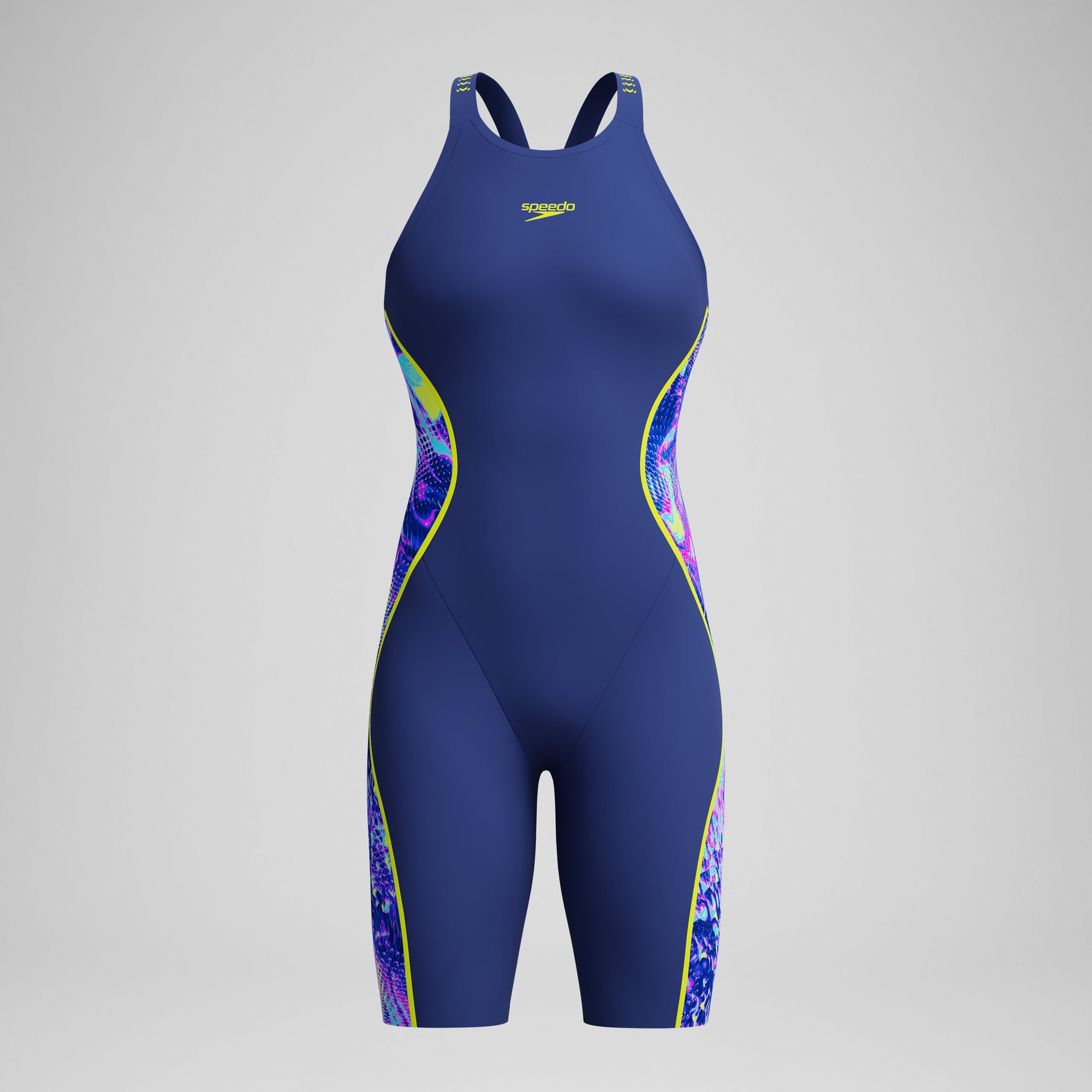Women's Fastskin LZR Pure Intent 2.0 Closedback Kneeskin Navy/Blue/Yellow - Image 4