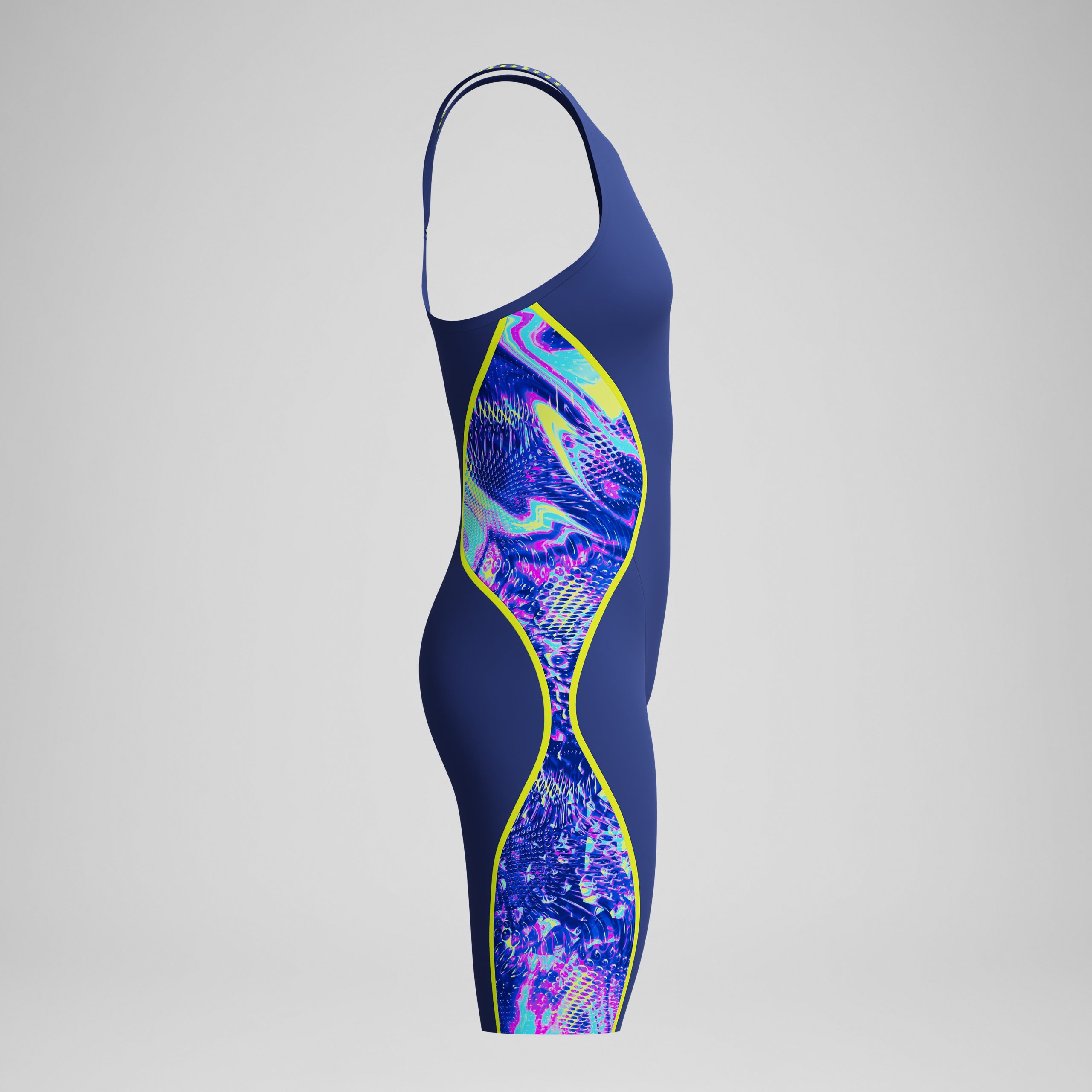 Women's Fastskin LZR Pure Intent 2.0 Closedback Kneeskin Navy/Blue/Yellow - Image 6