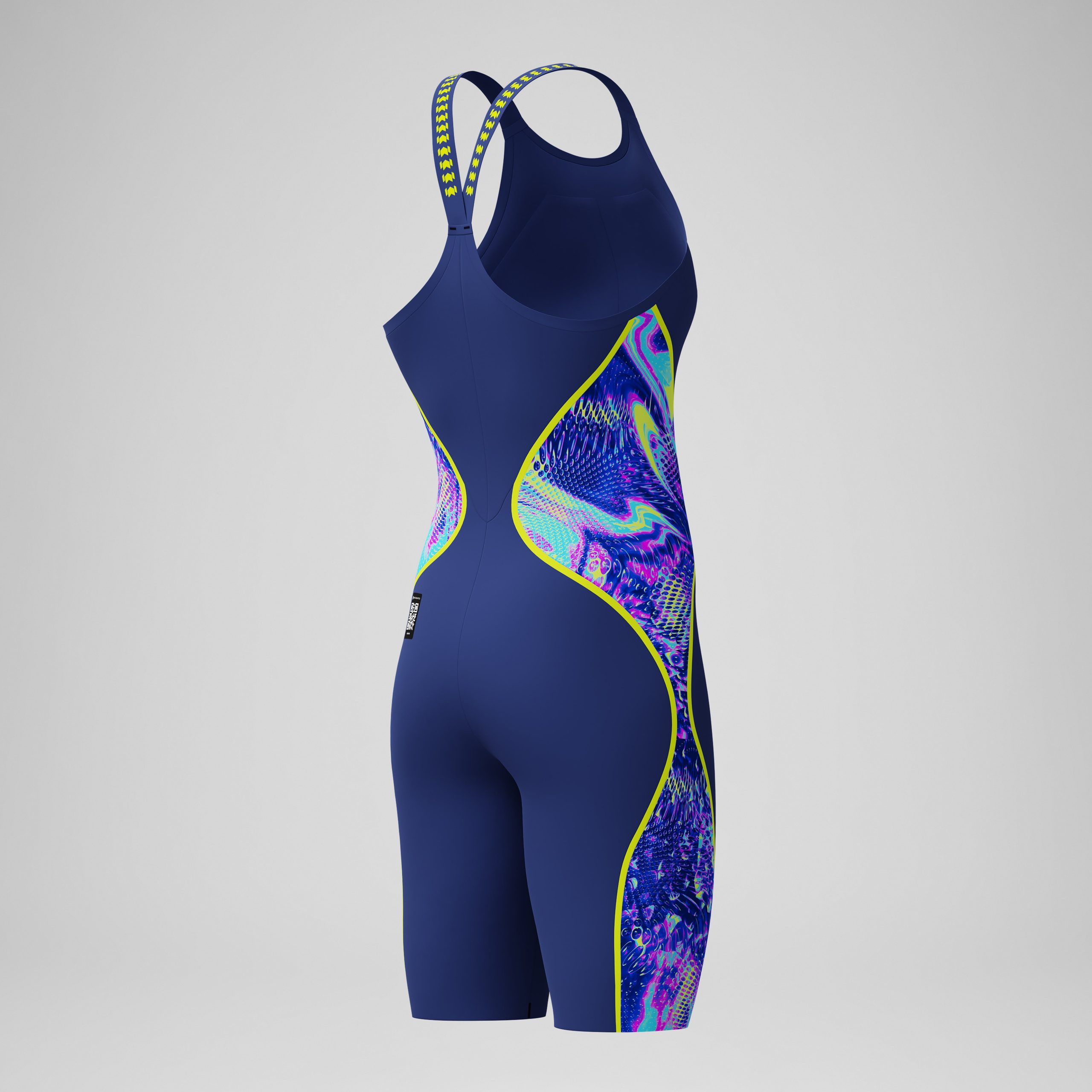 Women's Fastskin LZR Pure Intent 2.0 Closedback Kneeskin Navy/Blue/Yellow - Image 7